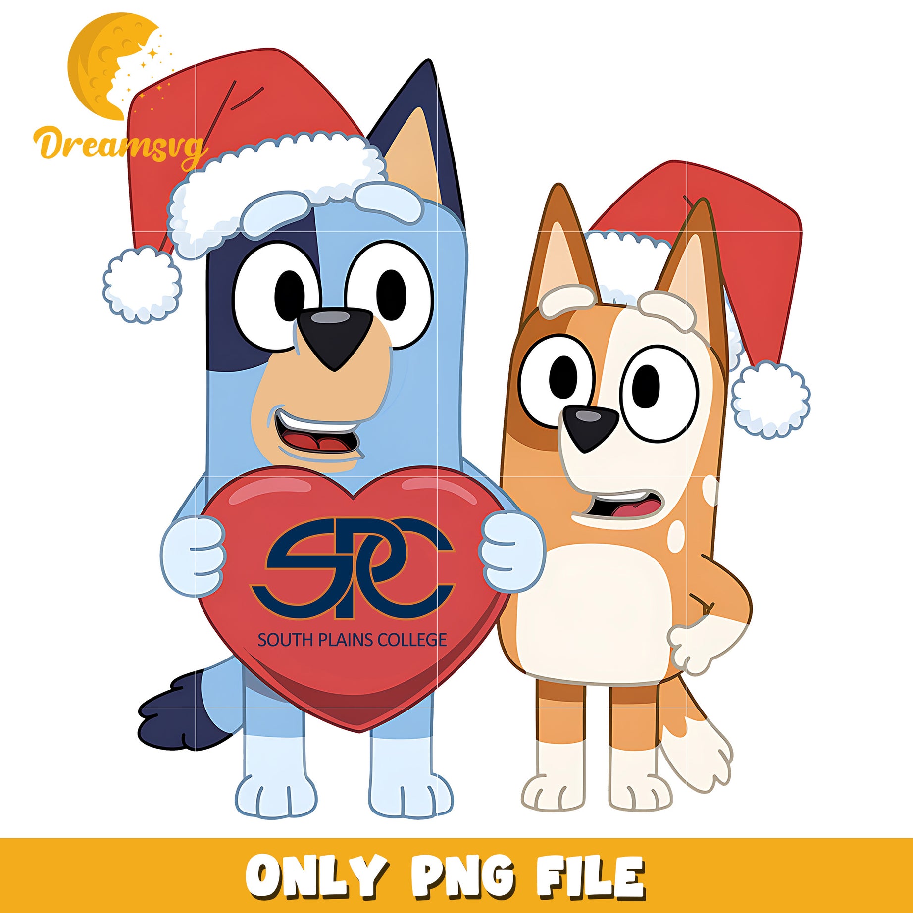 Bluey Bingo red santa hat png, Sout Plains College png, ncaa png