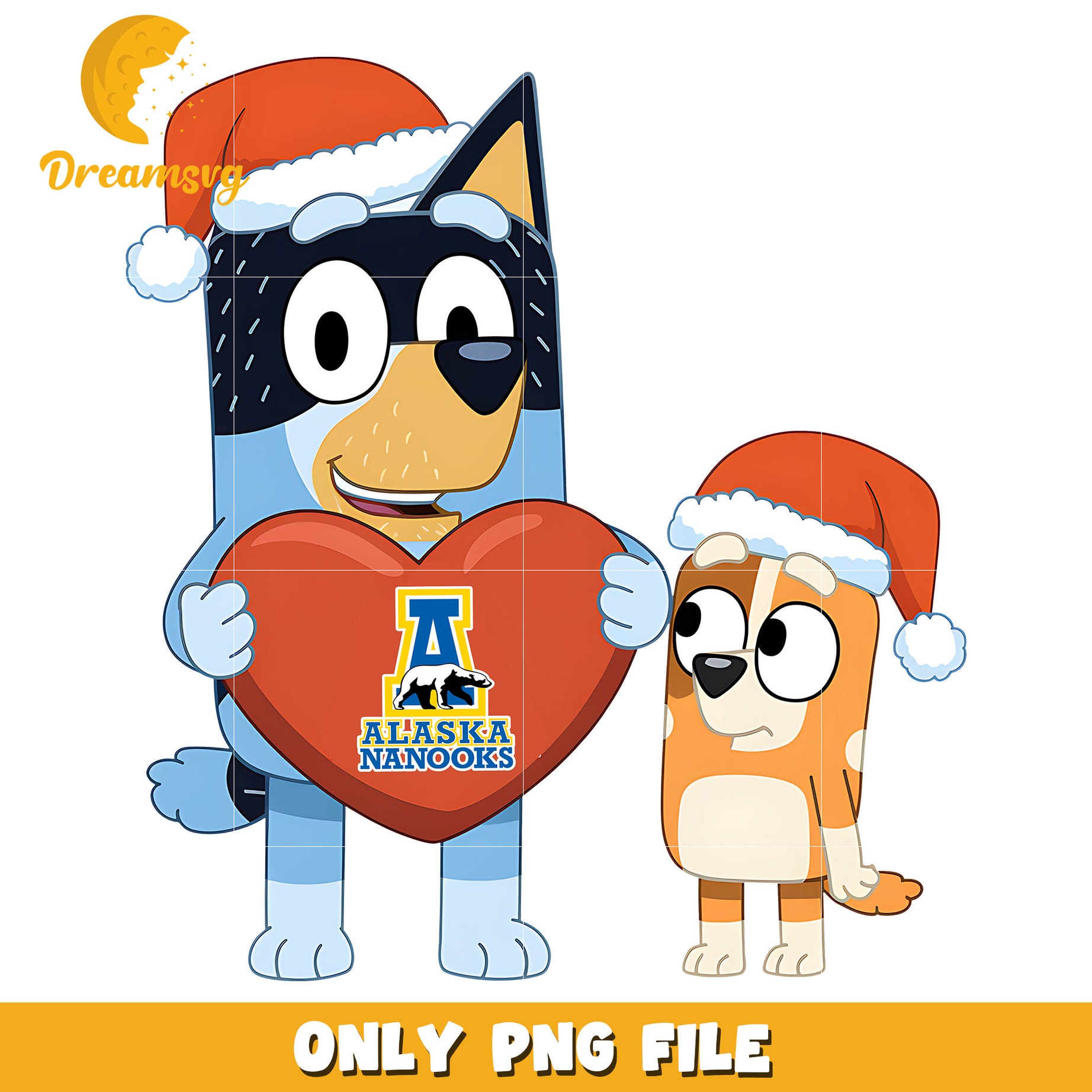 Bluey Bingo santa hat png, Alaska Nanooks png, ncaa logo png