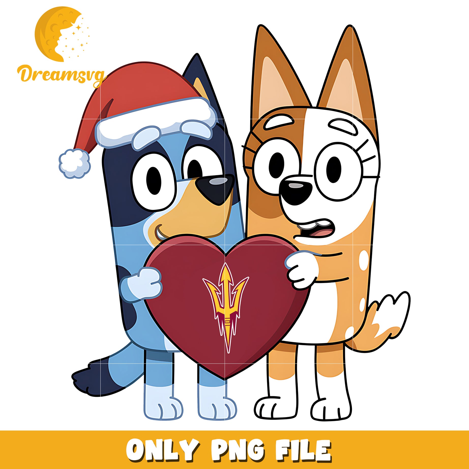 Bluey Bingo santa hat png, Arizona State Sun Devils png, ncaa logo png