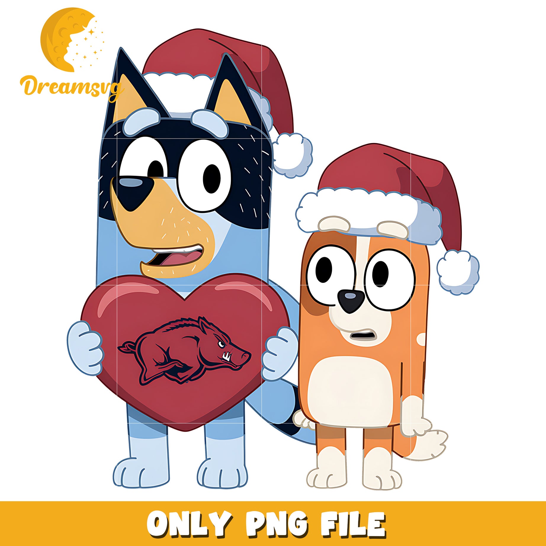 Bluey Bingo santa hat png, Arkansas Razorbacks png, ncaa logo png