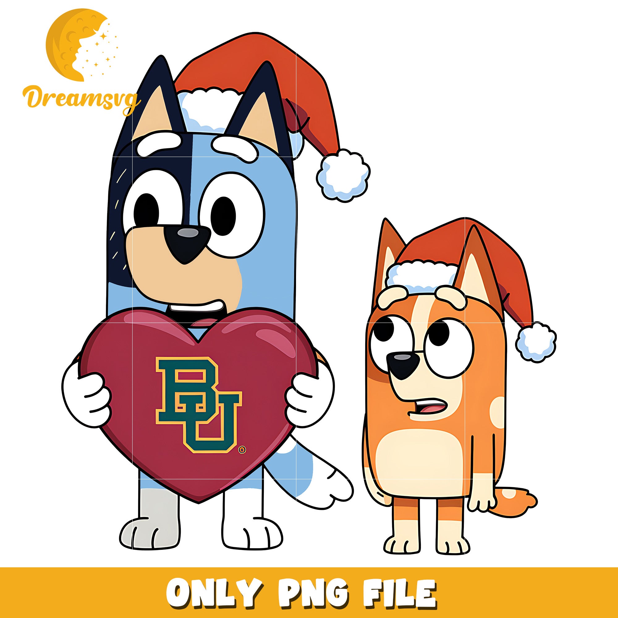 Bluey Bingo santa hat png, Baylor Bears png, ncaa logo png