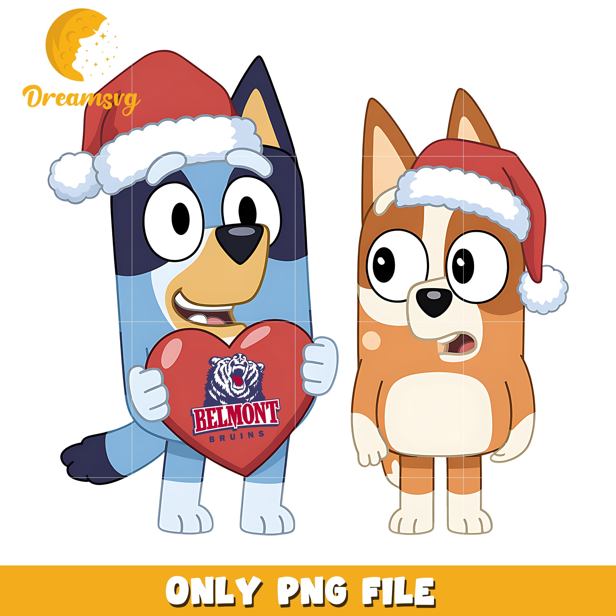 Bluey Bingo santa hat png, Belmont Bruins png, ncaa logo png