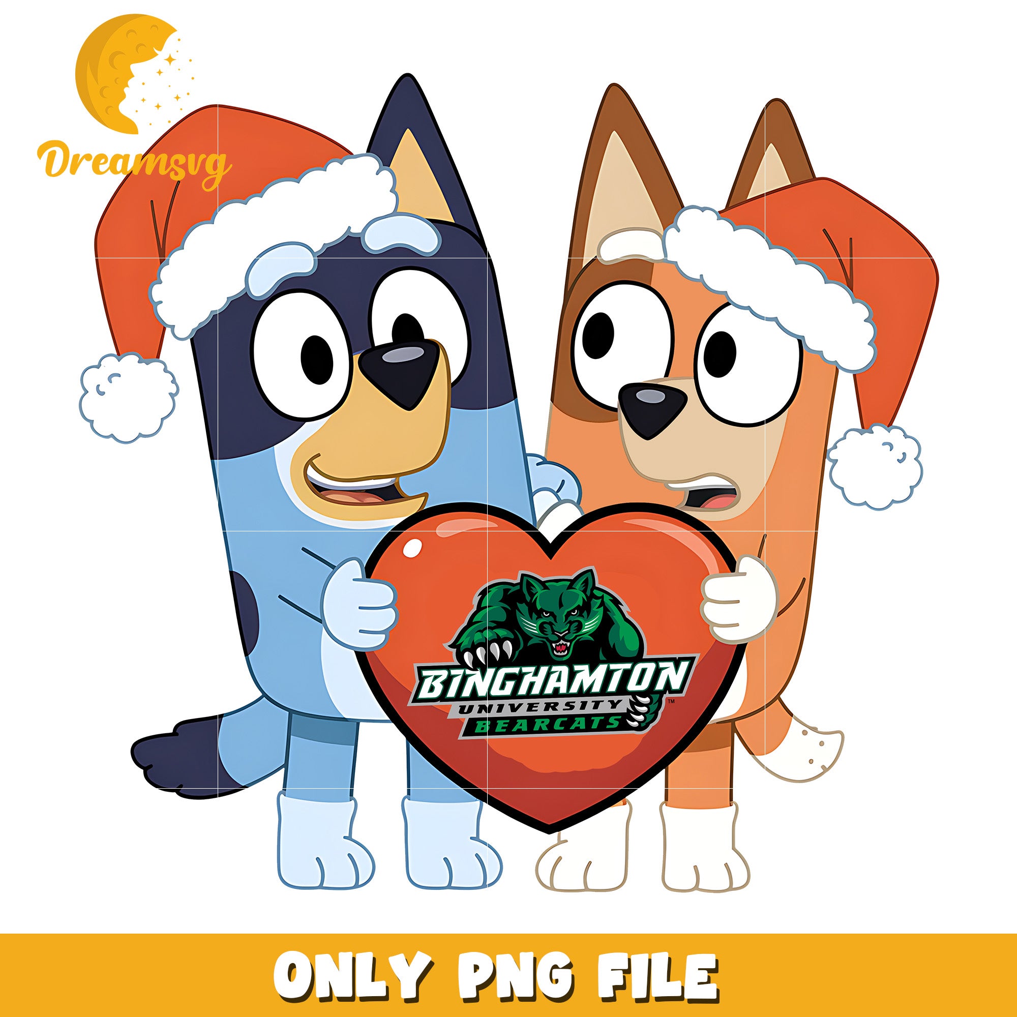Bluey Bingo santa hat png, Binghamton Bearcats png, ncaa logo png