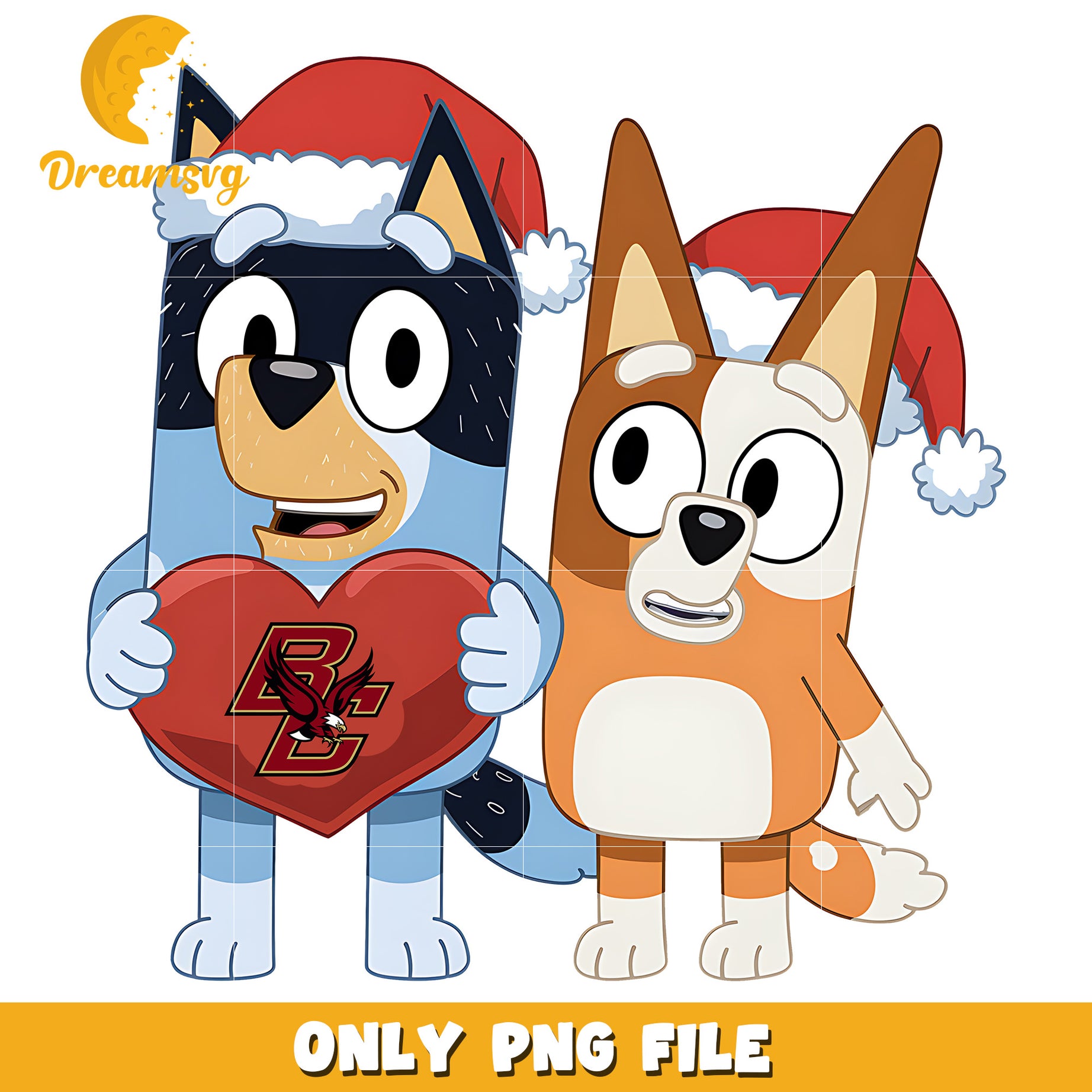 Bluey Bingo santa hat png, Boston College Eagles png, ncaa logo png