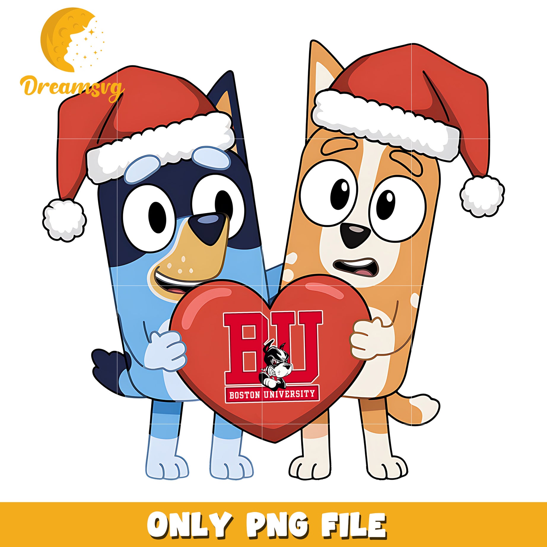 Bluey Bingo santa hat png, Boston University Terriers png, ncaa logo png