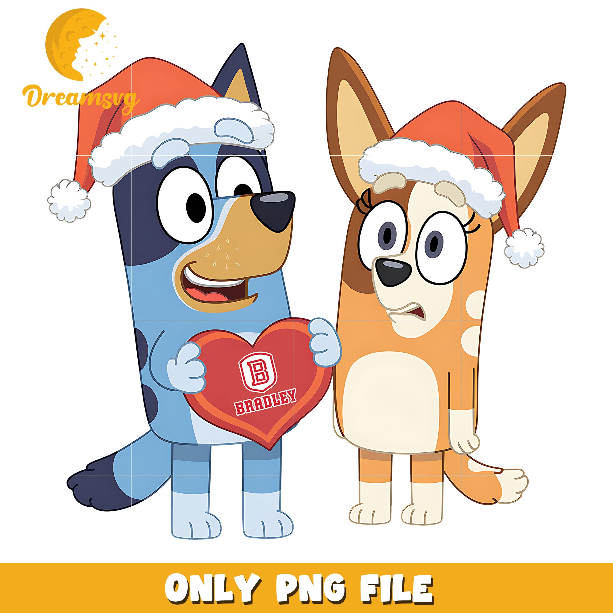Bluey Bingo santa hat png, Bradley Braves png, ncaa logo png