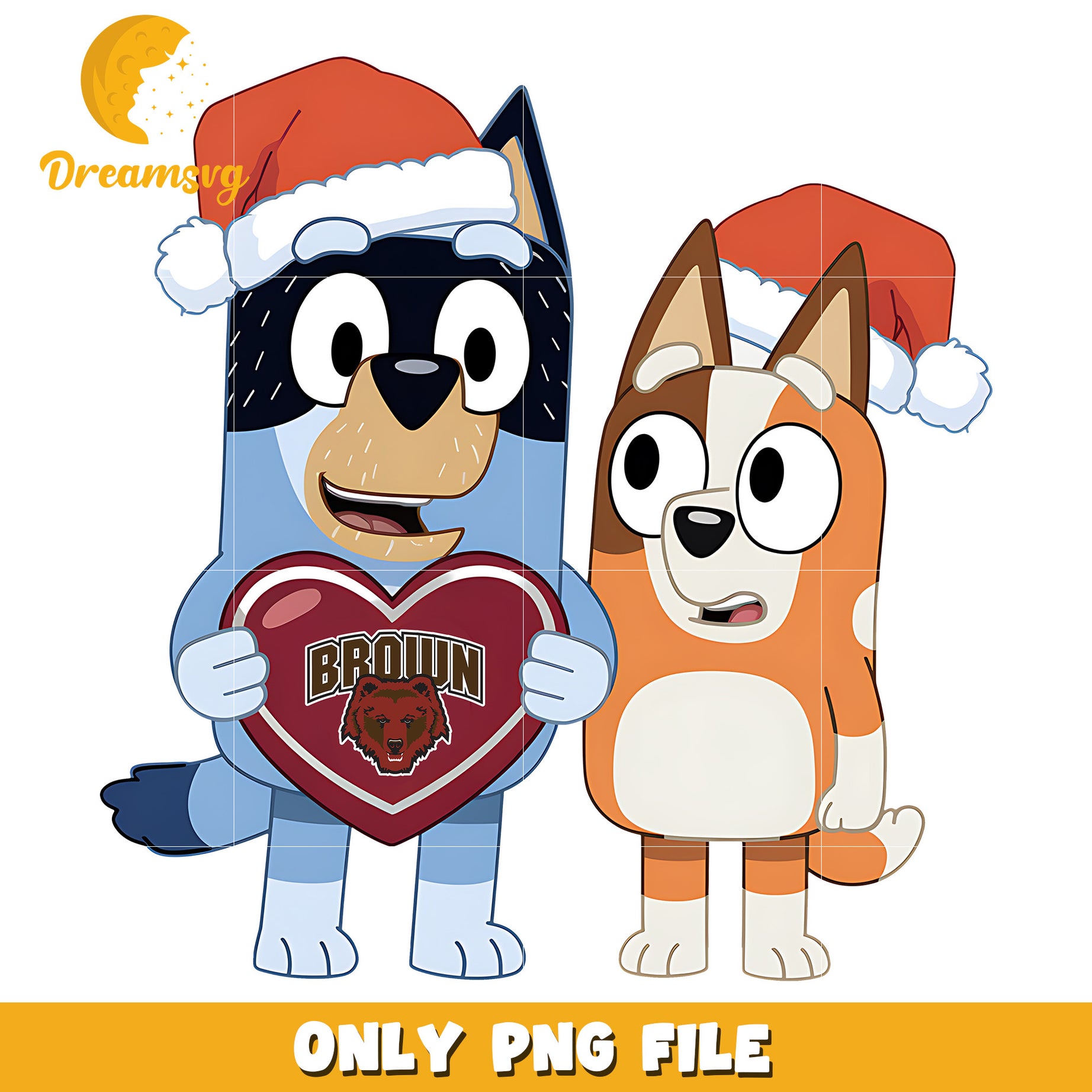Bluey Bingo santa hat png, Brown Bears png, ncaa logo png
