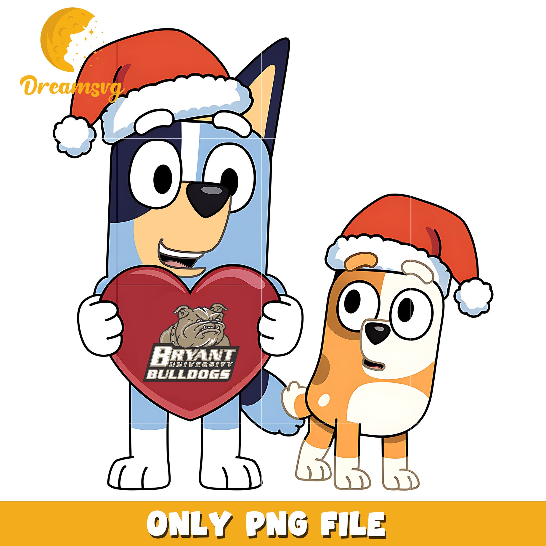 Bluey Bingo santa hat png, Bryant Bulldogs png, ncaa logo png