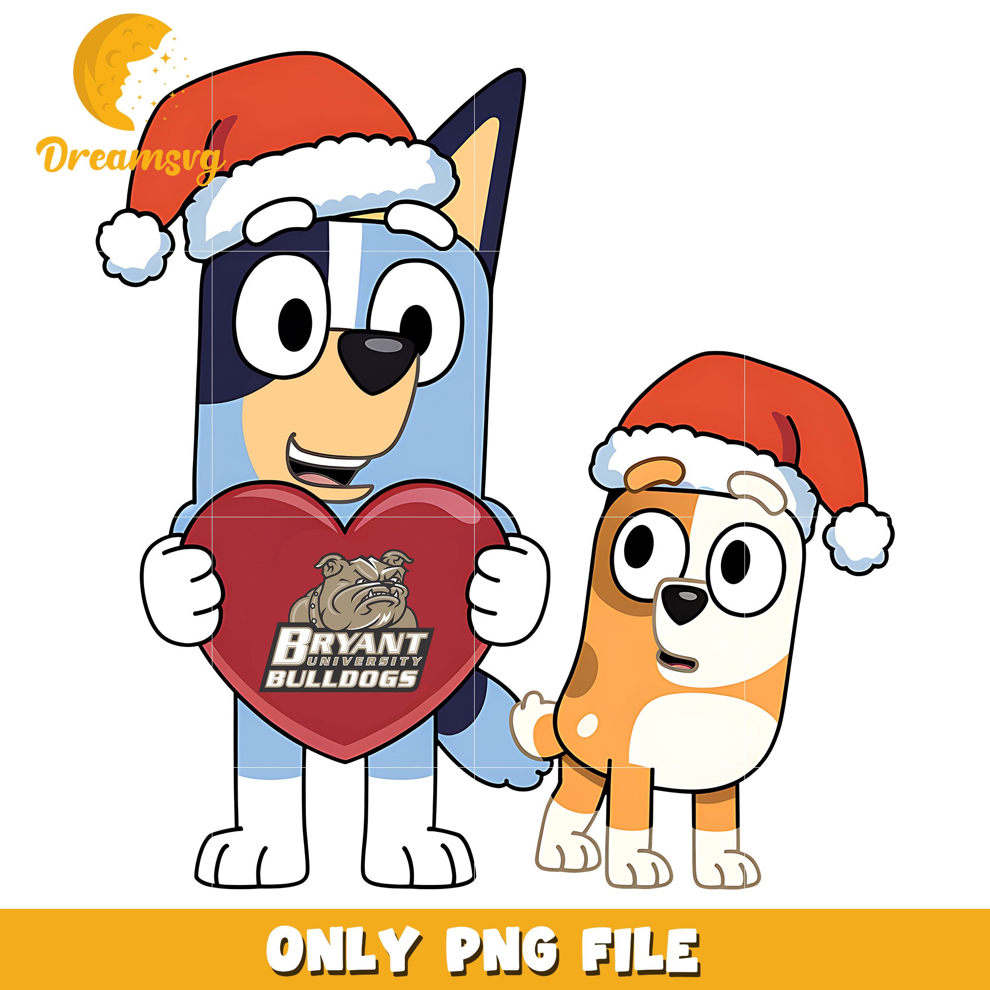 Bluey Bingo santa hat png, Bryant Bulldogs png, ncaa logo png