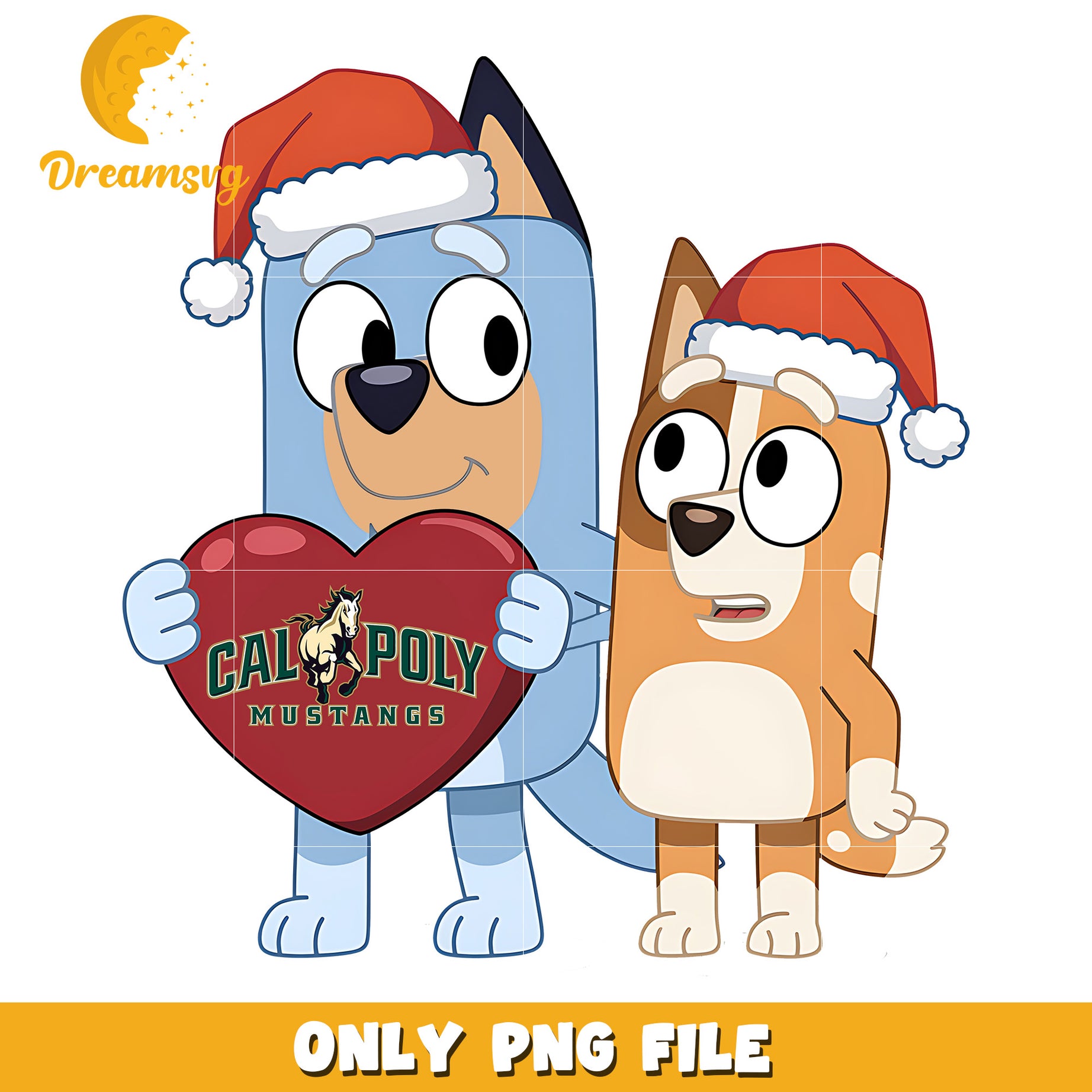 Bluey Bingo santa hat png, Cal Poly Mustangs png, ncaa png