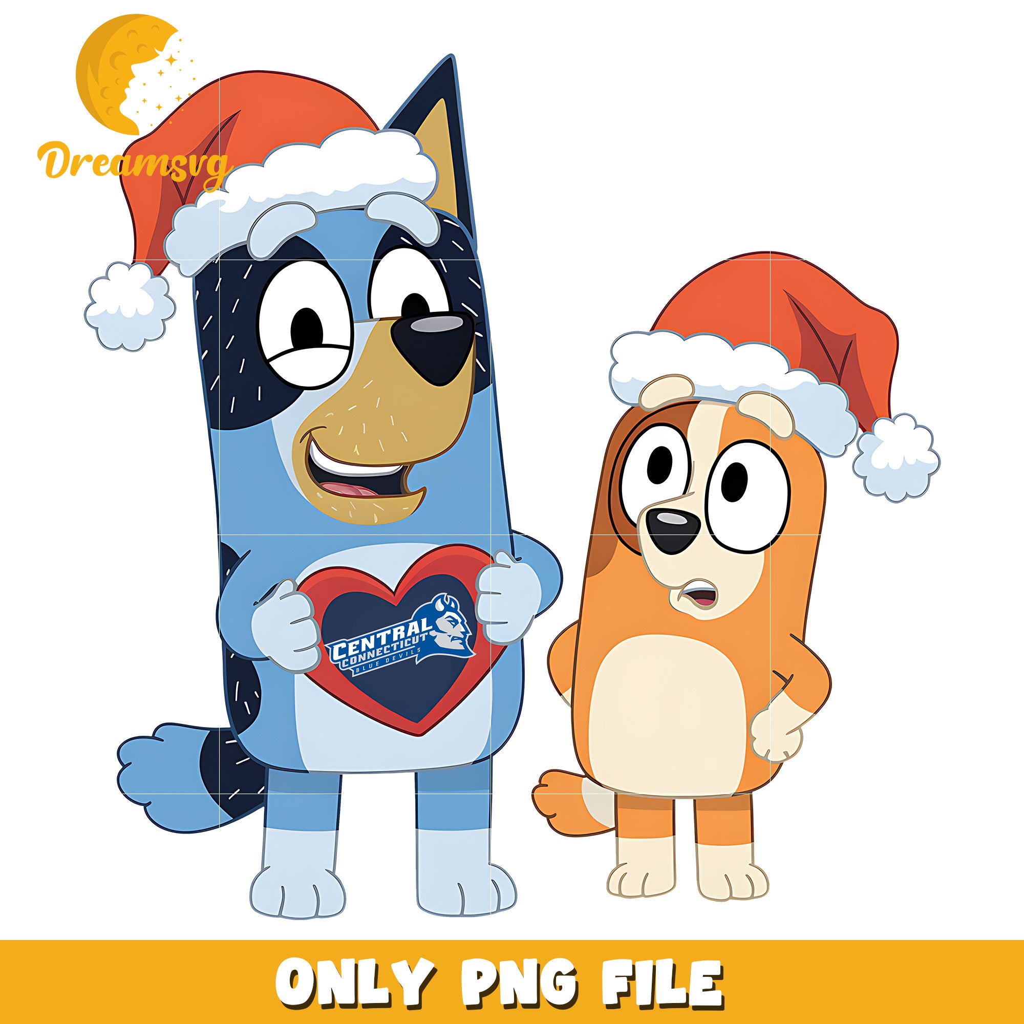 Bluey Bingo santa hat png, Central Connecticut png, ncaa png