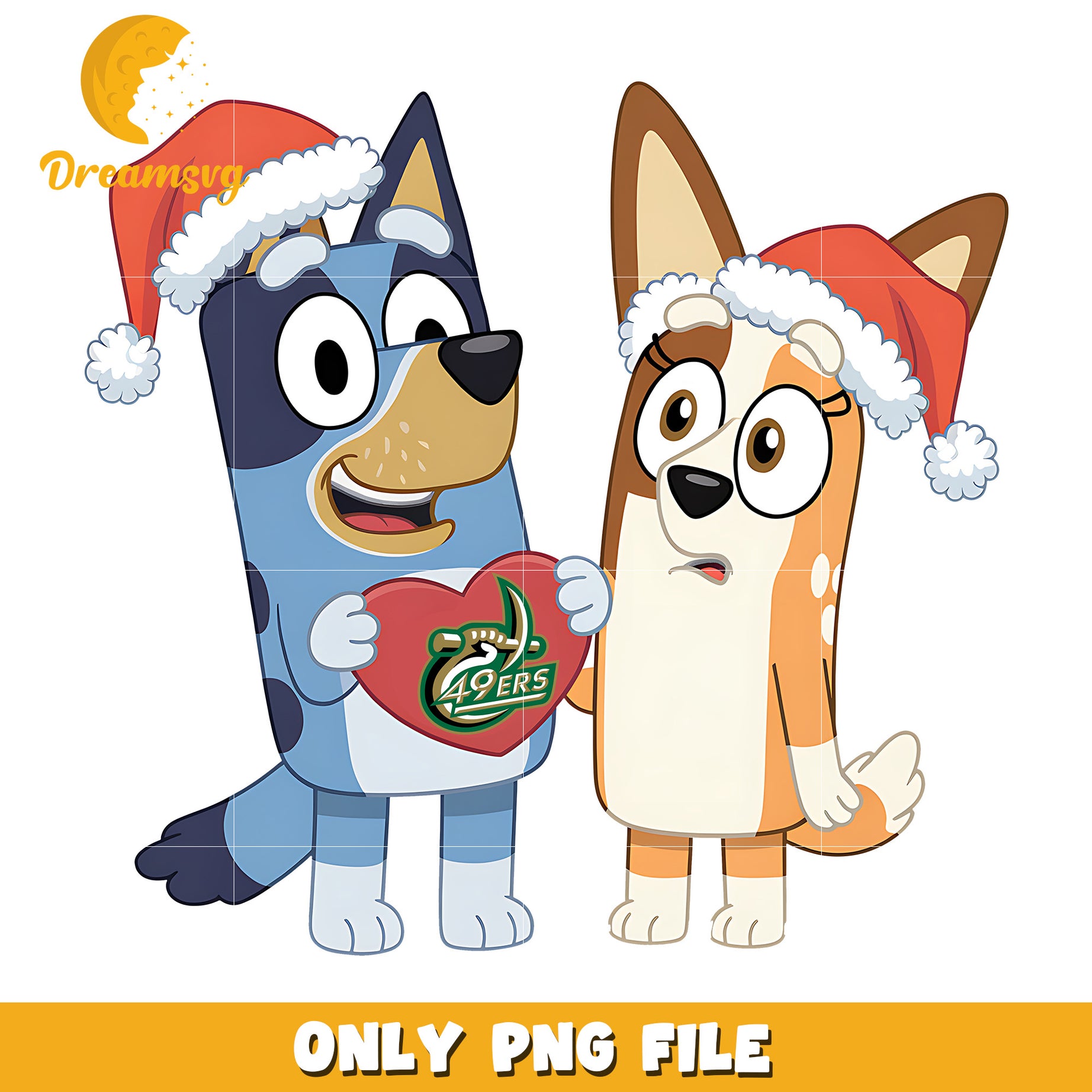 Bluey Bingo santa hat png, Charlotte ers png, ncaa logo png