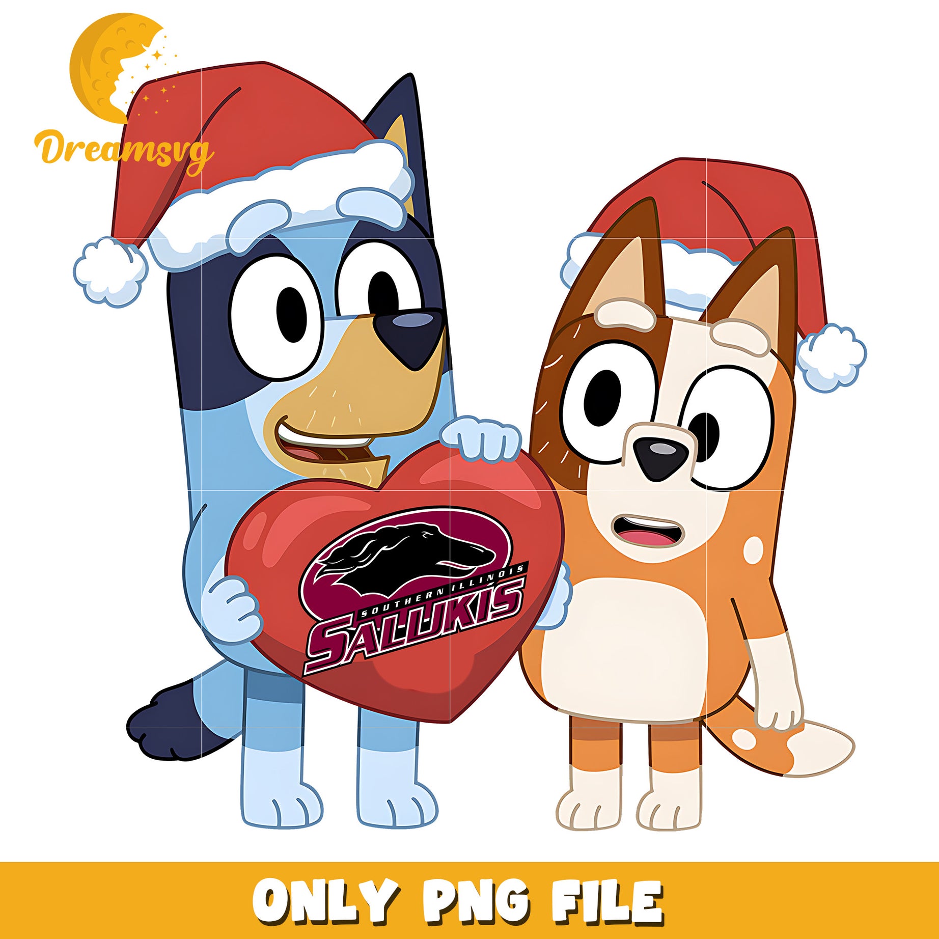 Bluey Bingo santa hat png, Southern Illinois Salukis png, ncaa png