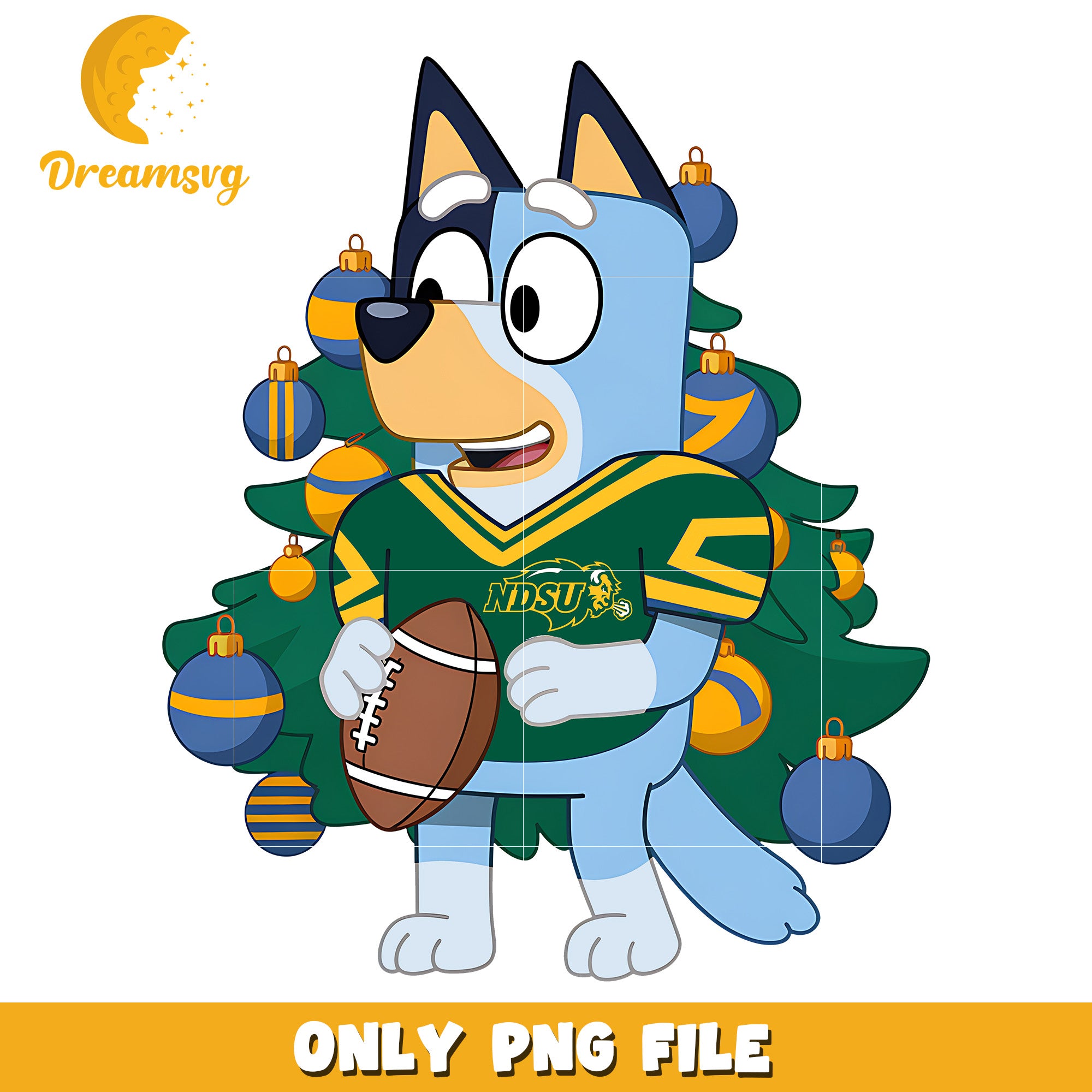 Bluey Bison on christmas png, North Dakota State Bison png, ncaa png