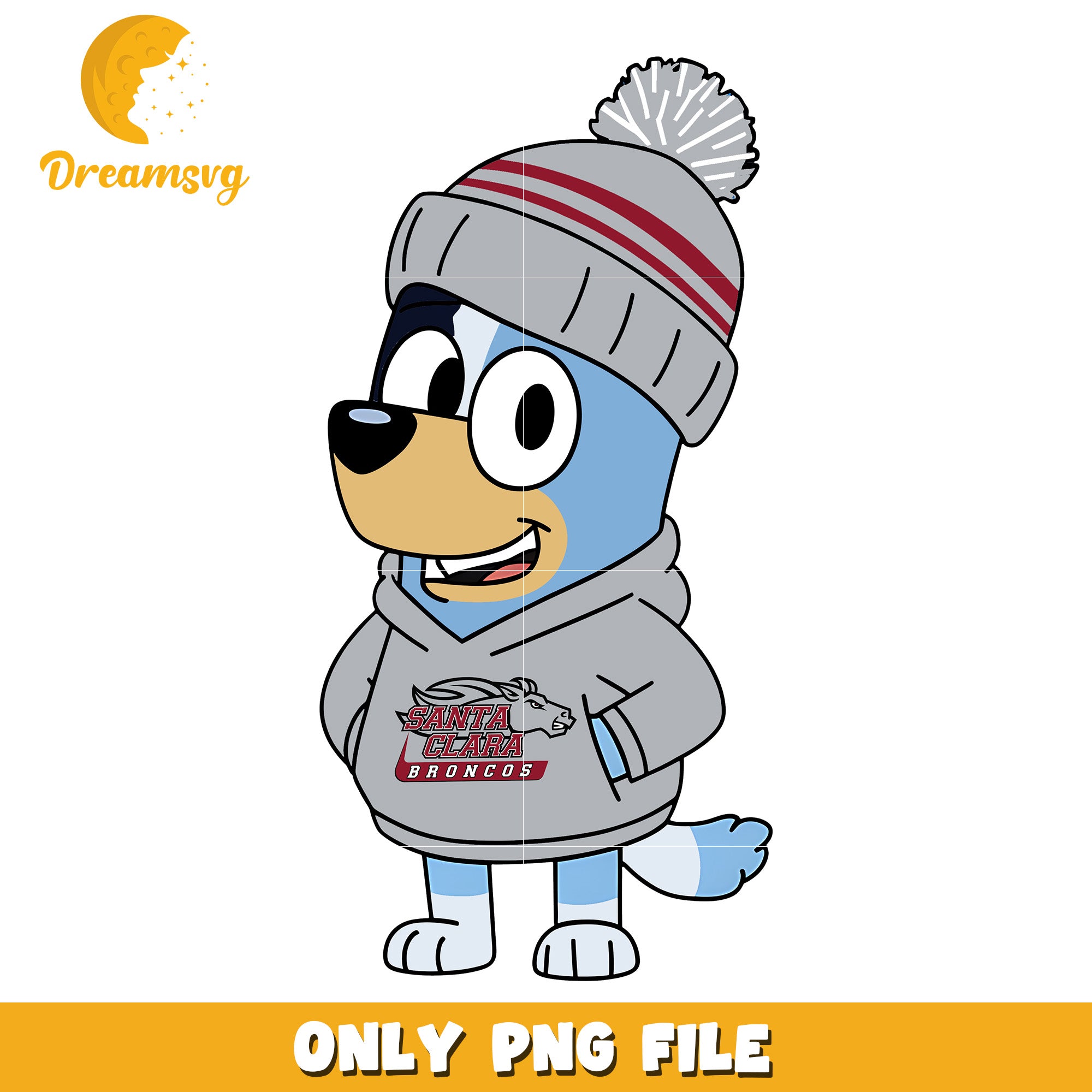 Bluey Broncos ncaa team png, Santa Clara Broncos png, ncaa png