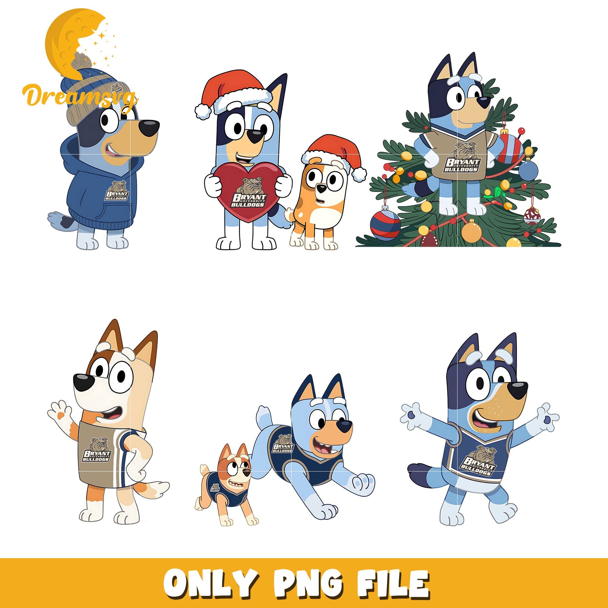 Bluey and Bingo logo design bundle png, Bryant Bulldogs png