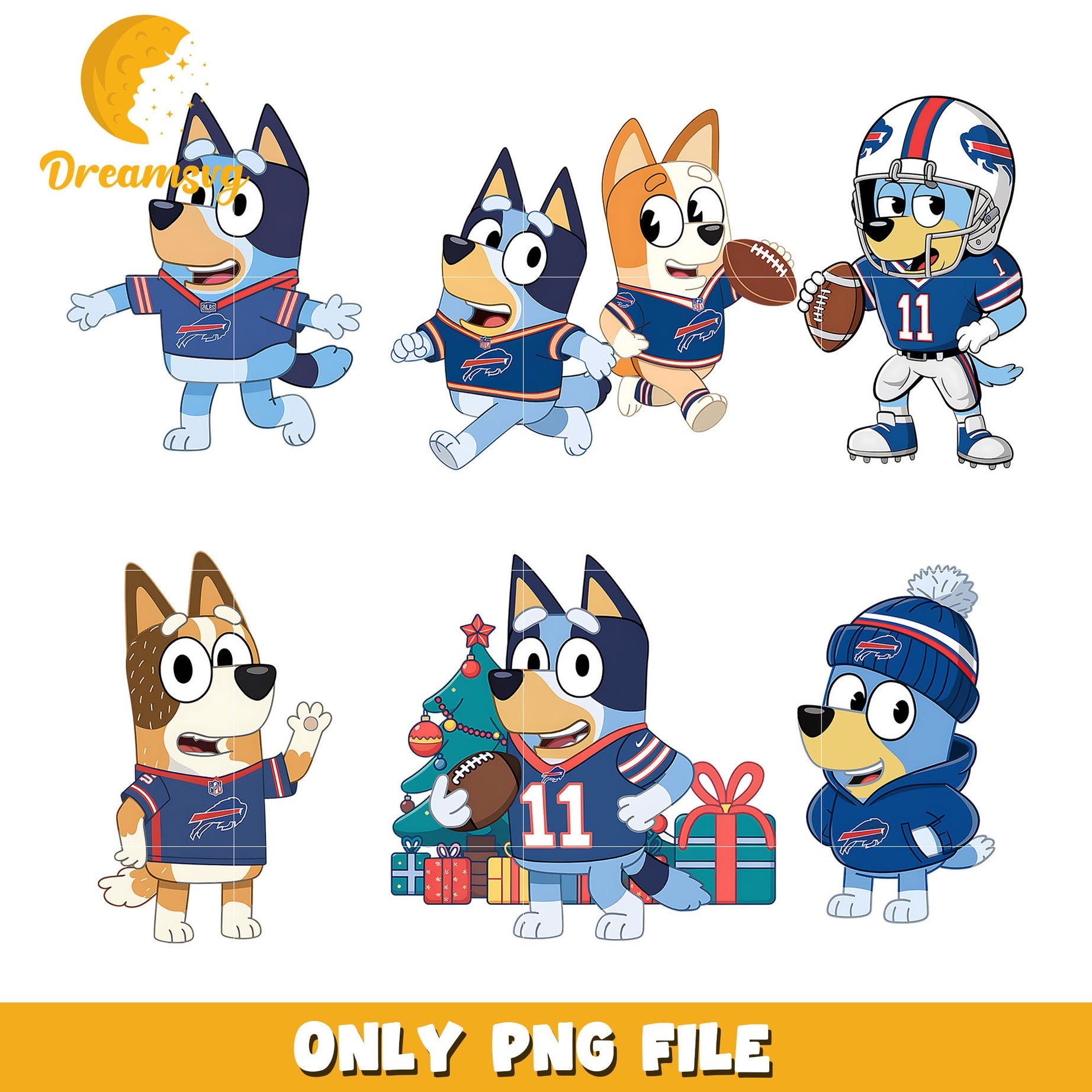 Bluey Bingo on christmas bundle png, Buffalo Bills png, nfl png