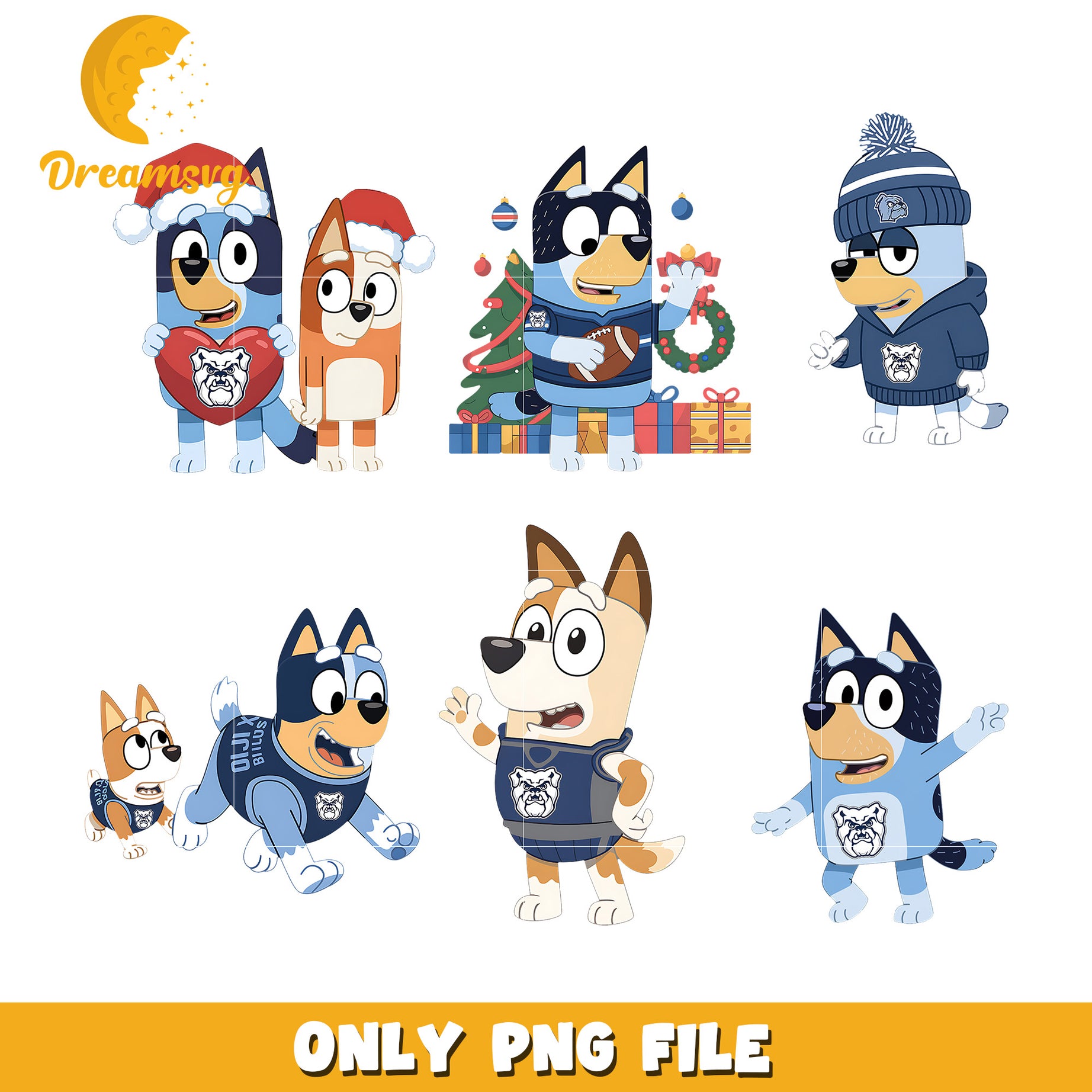Bluey and Bingo logo ncaa team bundle png, Butler Bulldogs png