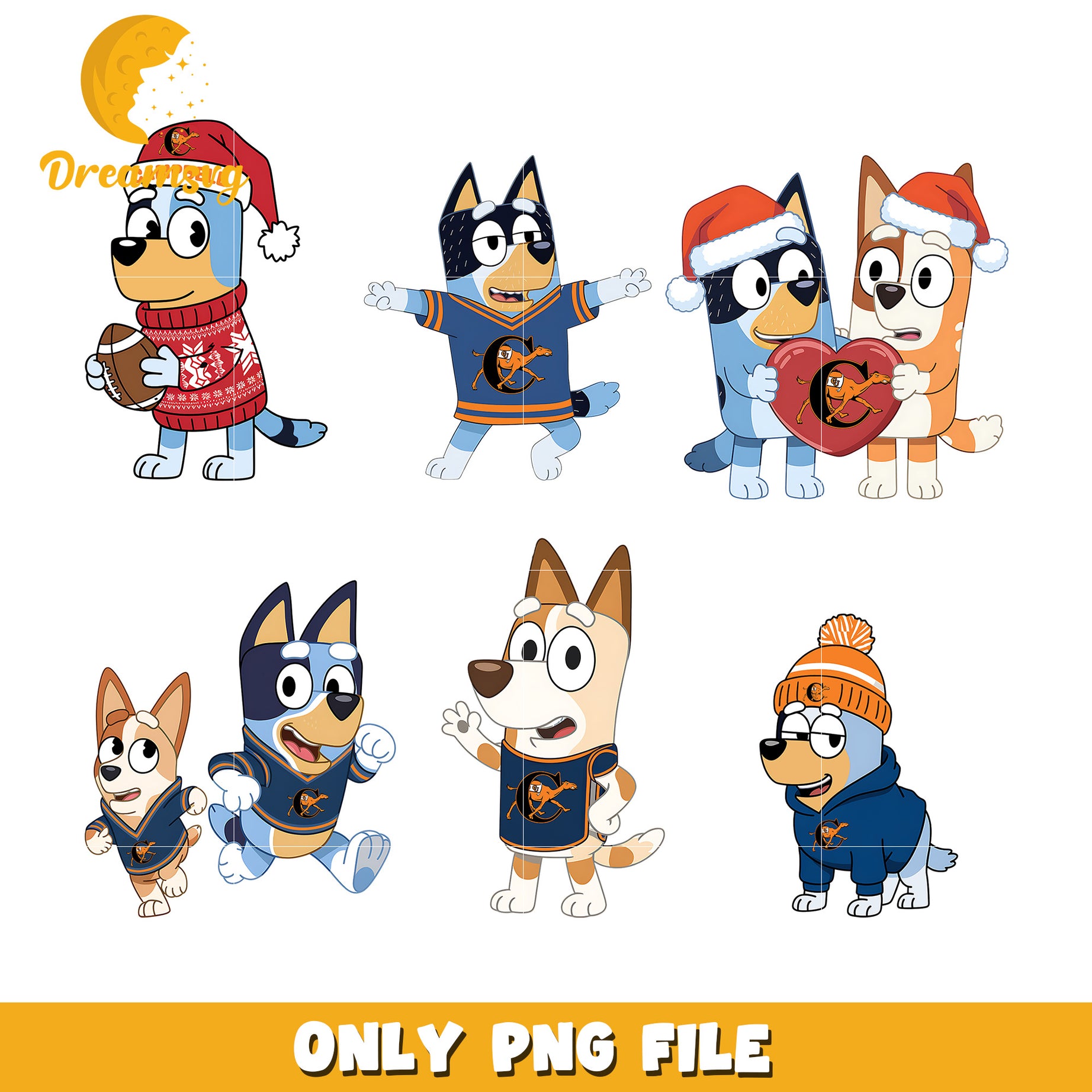 Bluey and Bingo bundle png, Campbell Fighting Camels png, ncaa png