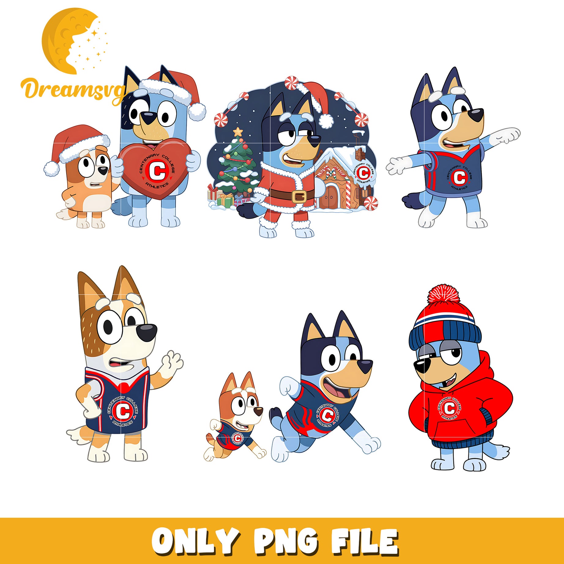 Bluey Bingo cartoon character bundle png, Centenary Gentlemen png