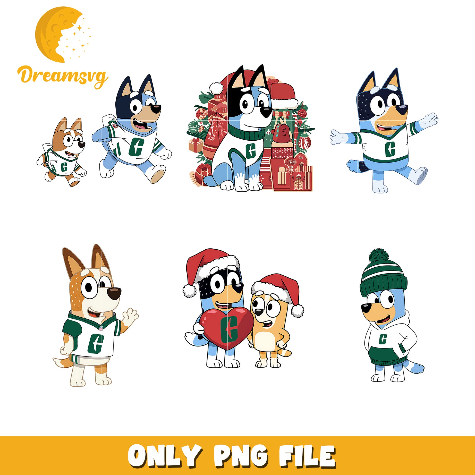 Bluey and Bingo on christmas day bundle png, Charlotte 49ers png, ncaa png
