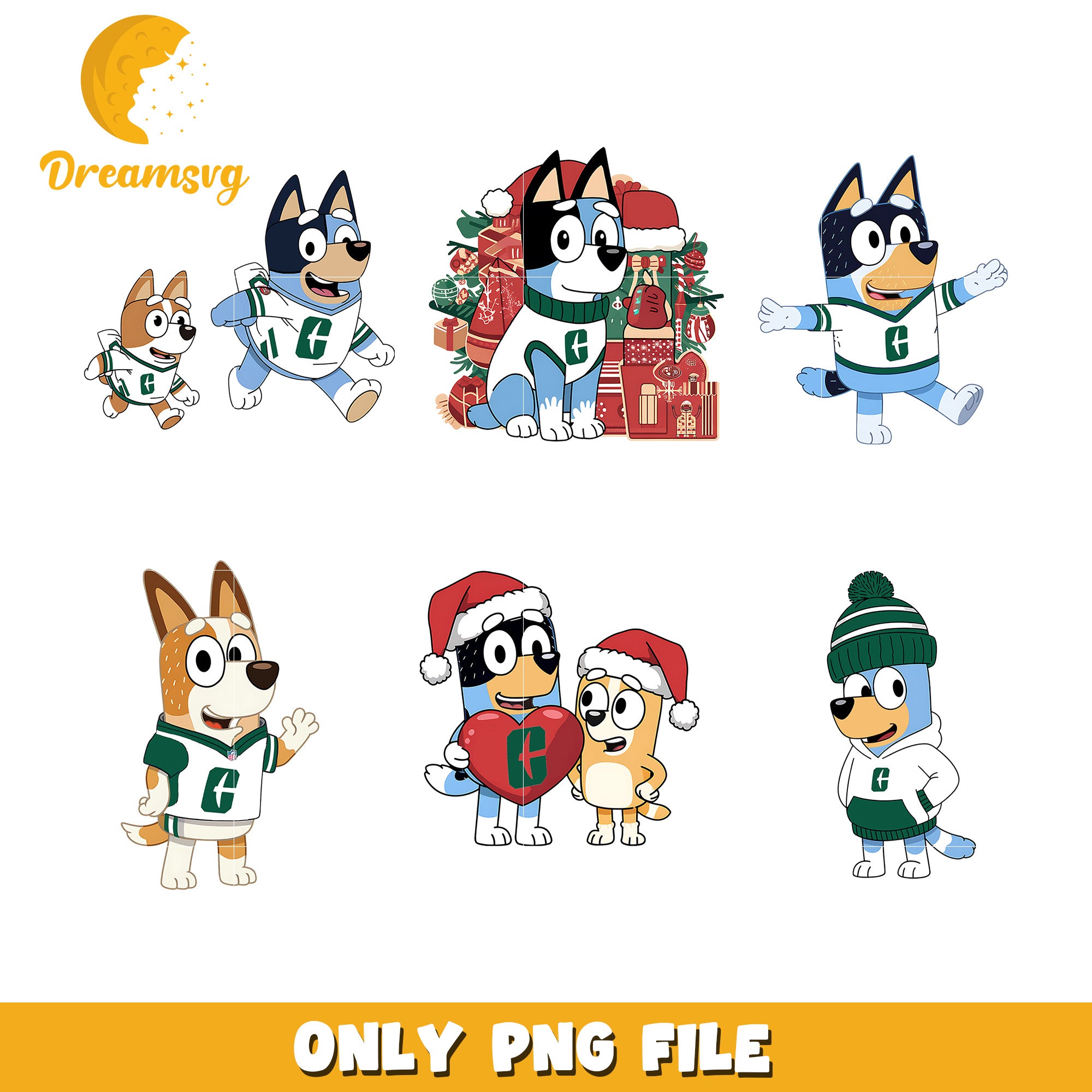 Bluey and Bingo on christmas day bundle png, Charlotte 49ers png, ncaa png