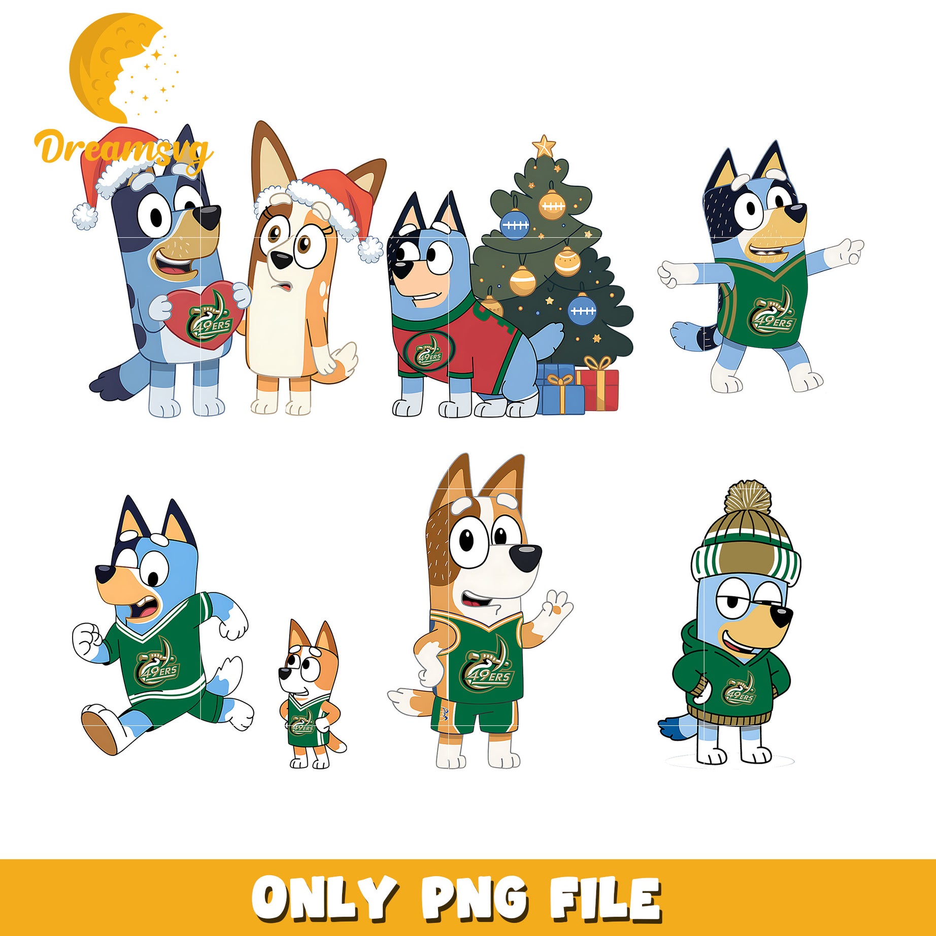 Bluey and Bingo on winter bundle png, Charlotte ers png, ncaa png