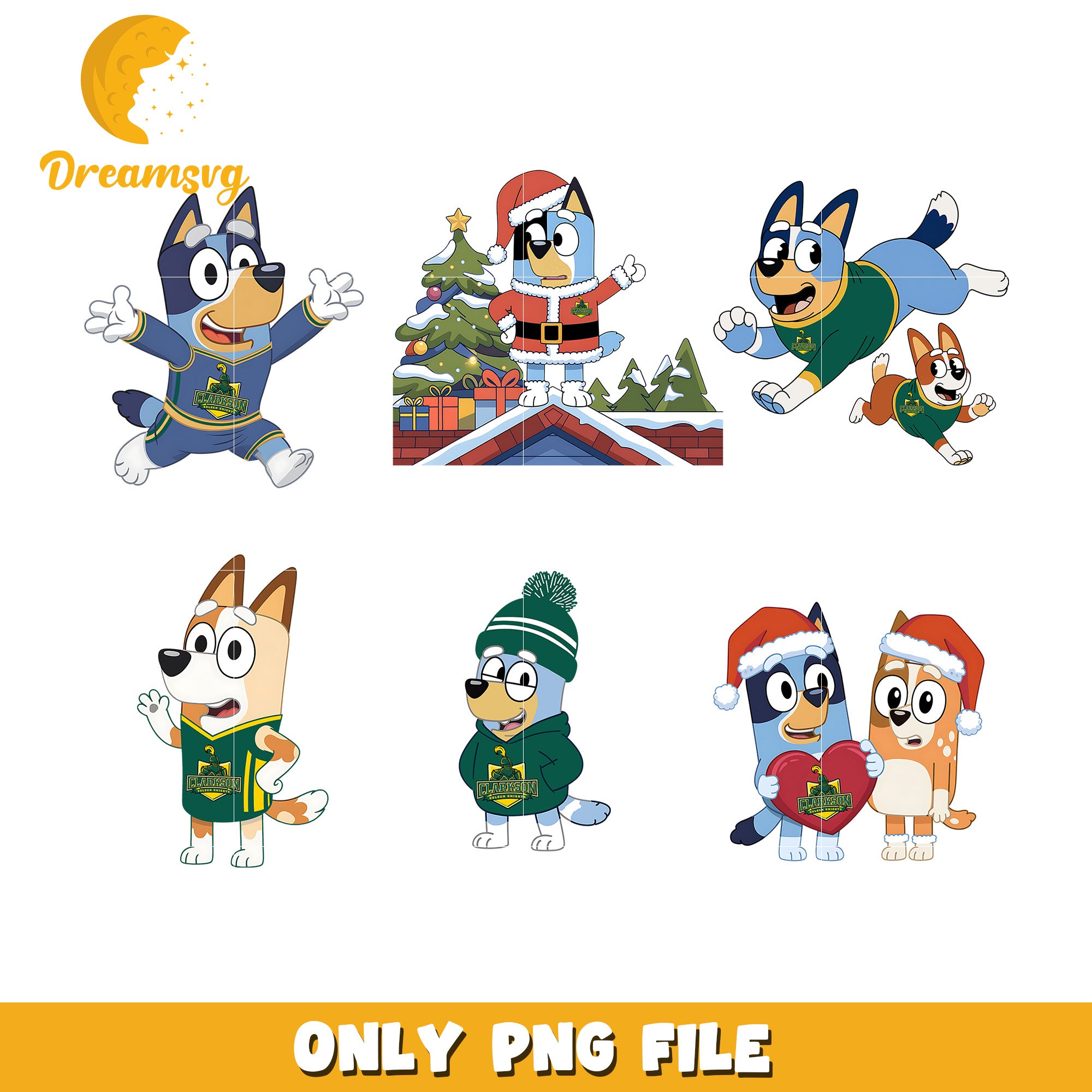 Bluey and Bingo bundle png, Clarkson Golden Knights png, ncaa png