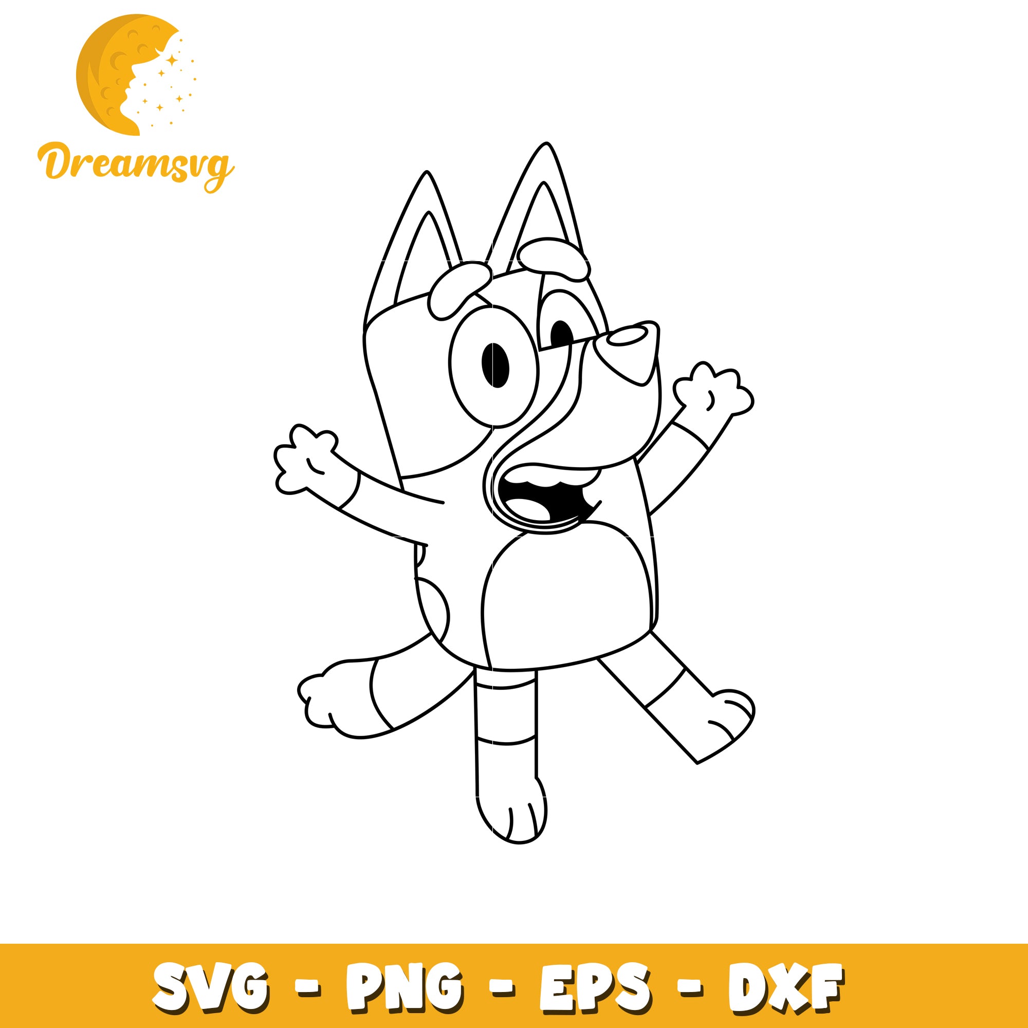 Bluey Coloring Page SVG PNG EPS DXF