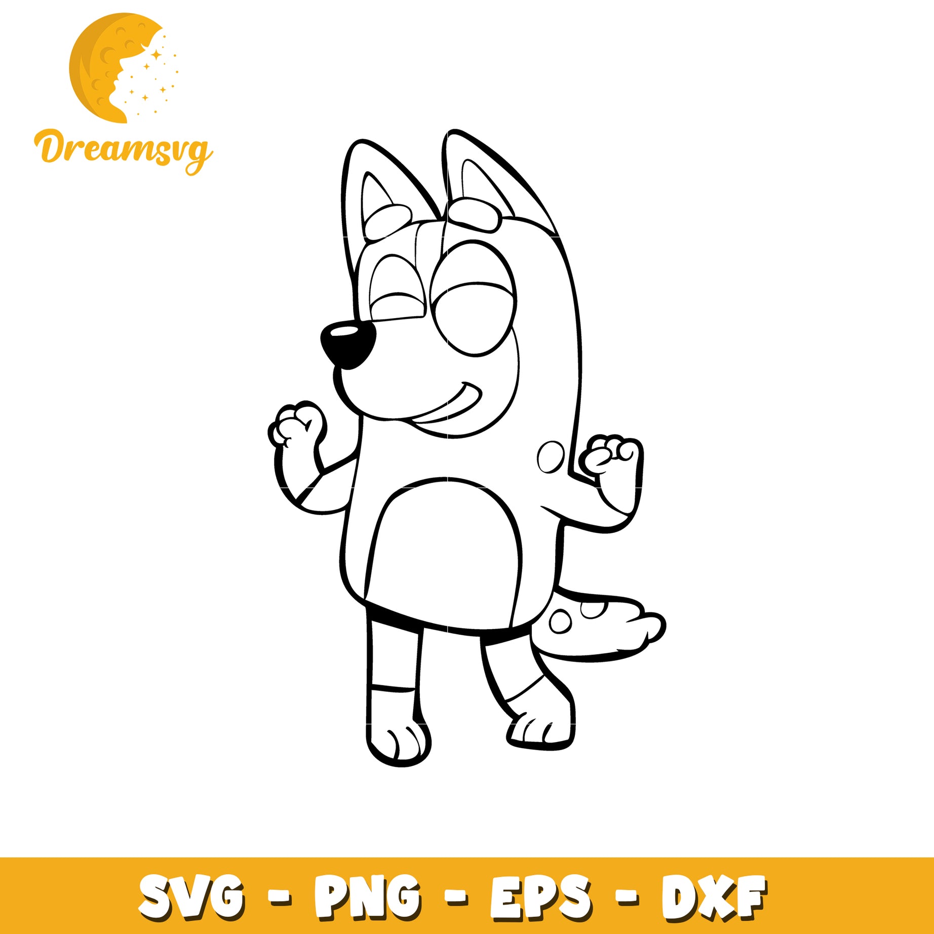 Bluey Coloring Page SVG PNG EPS DXF Files