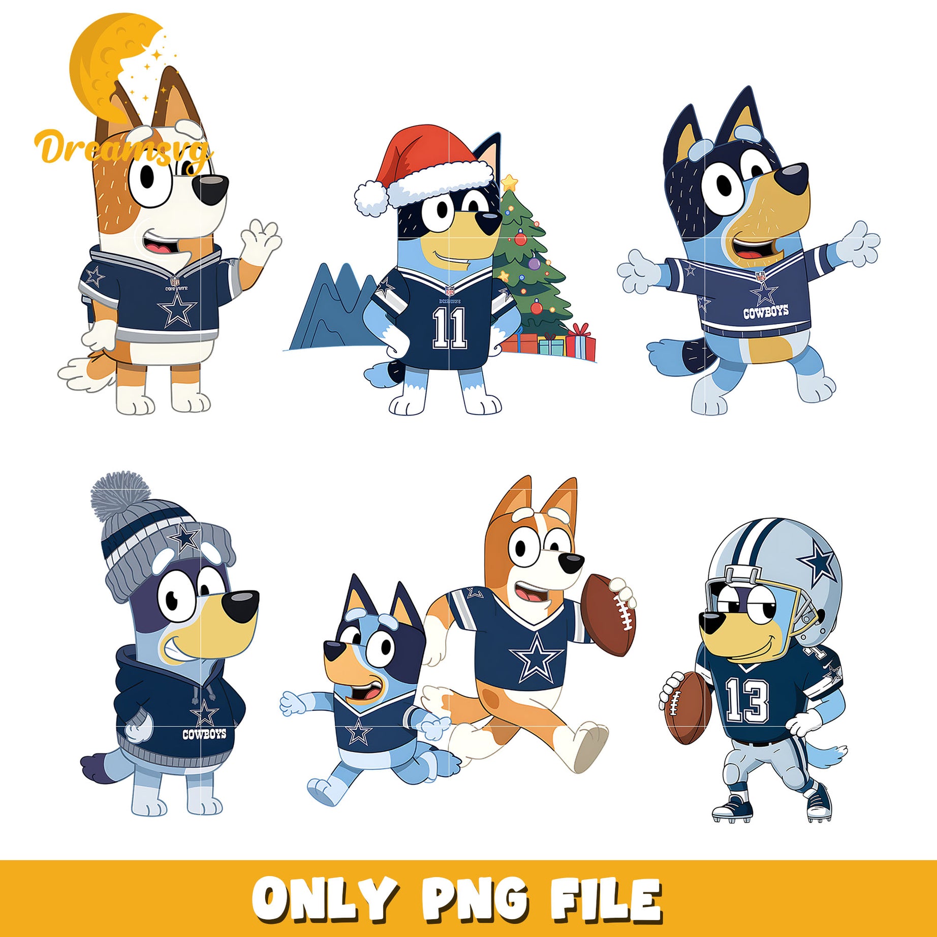 Bluey Bingo logo design bundle png, Dallas Cowboys png, nfl png