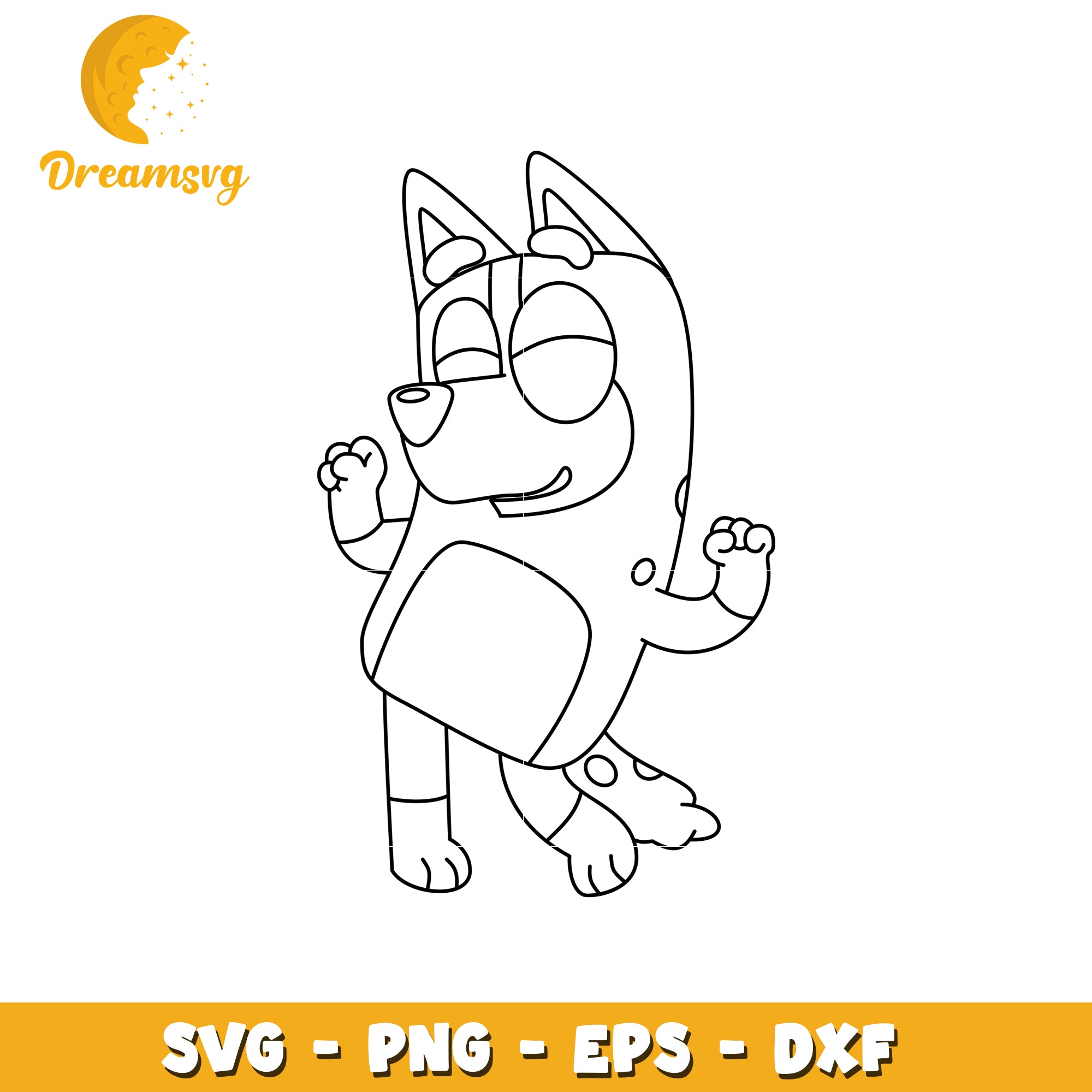 Bluey Dancing Dog SVG PNG EPS DXF