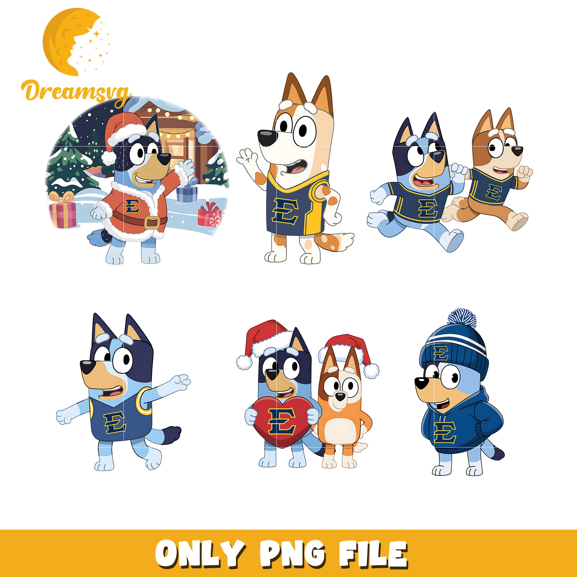 Bluey bingo logo ncaa team bundle png, ETSU Buccaneers png