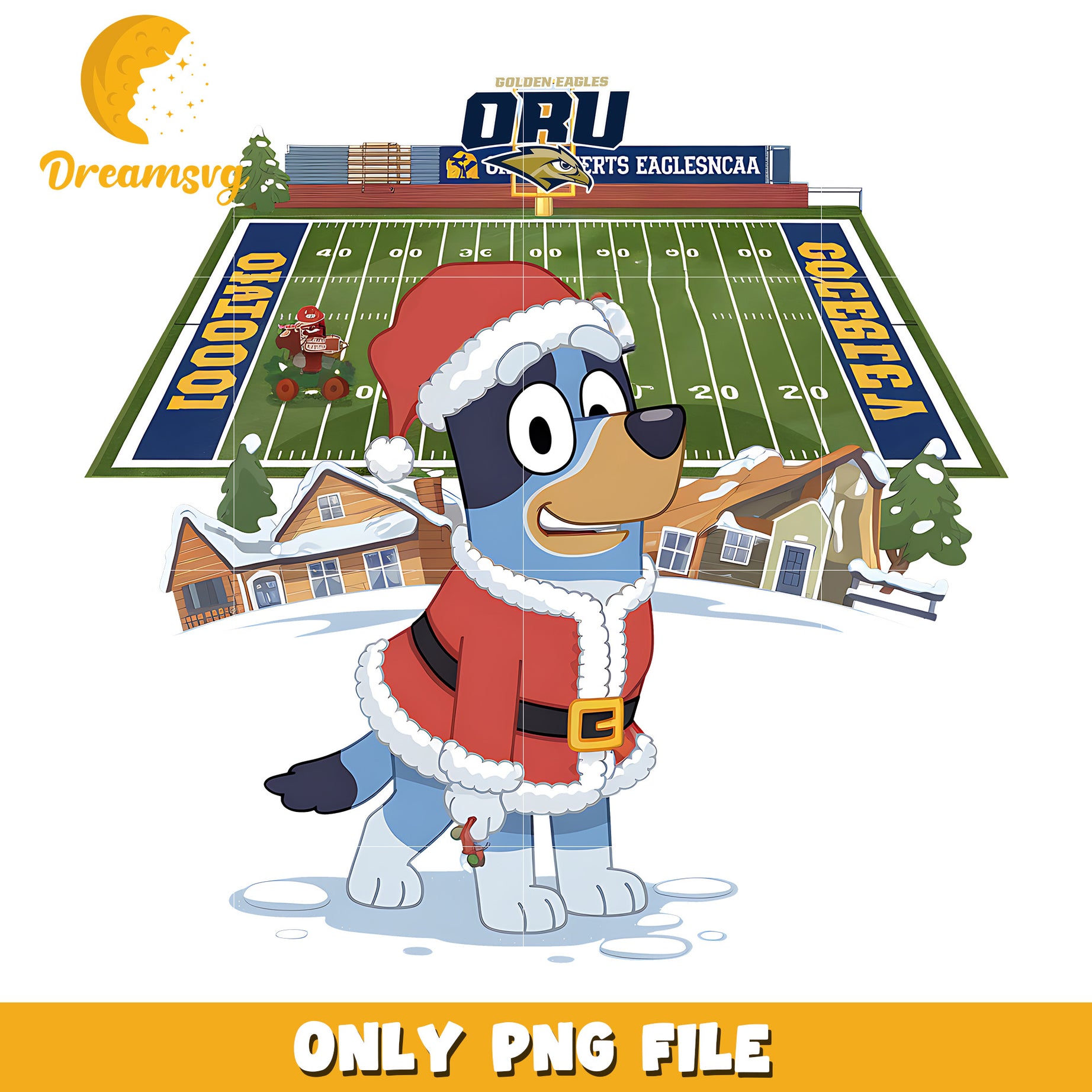 Bluey Eagles fan png, Oral Roberts Golden Eagles png, ncaa png