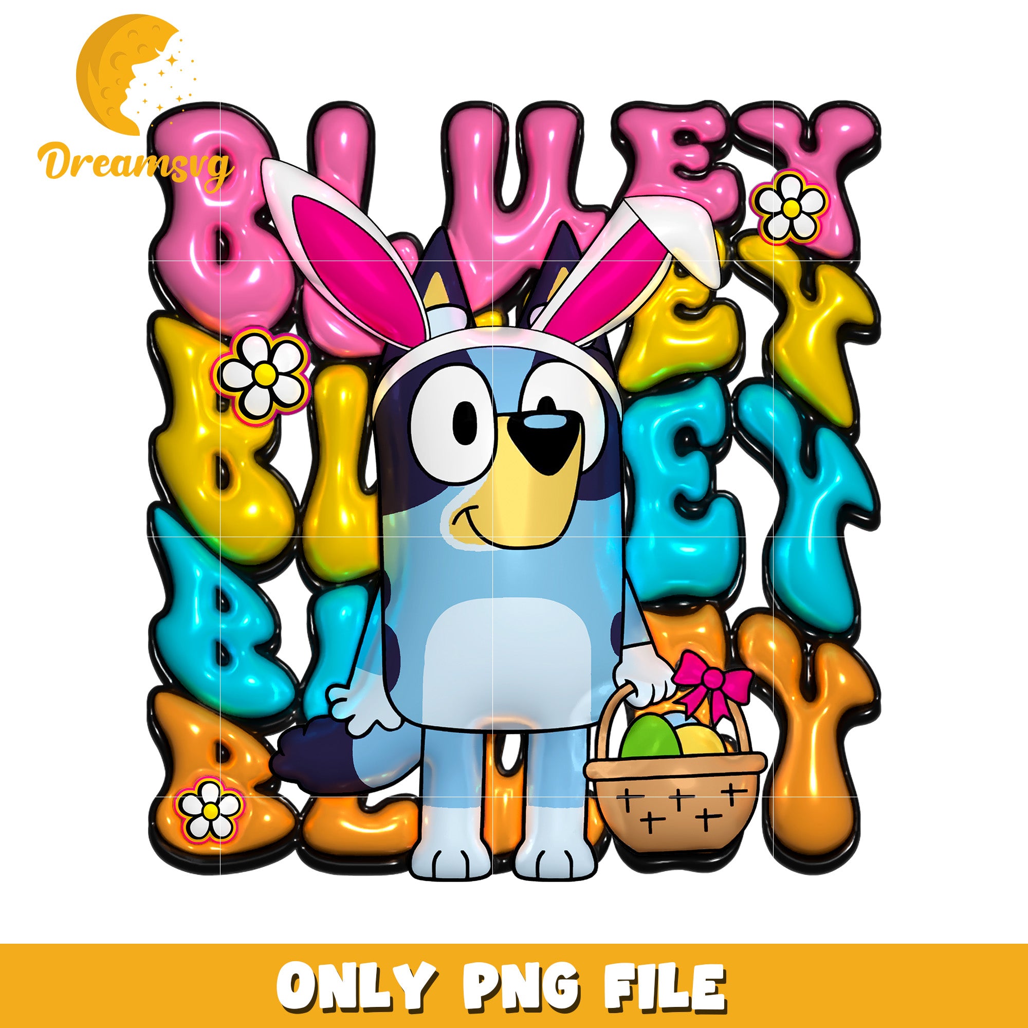 Bluey Easter Bunny PNG Design