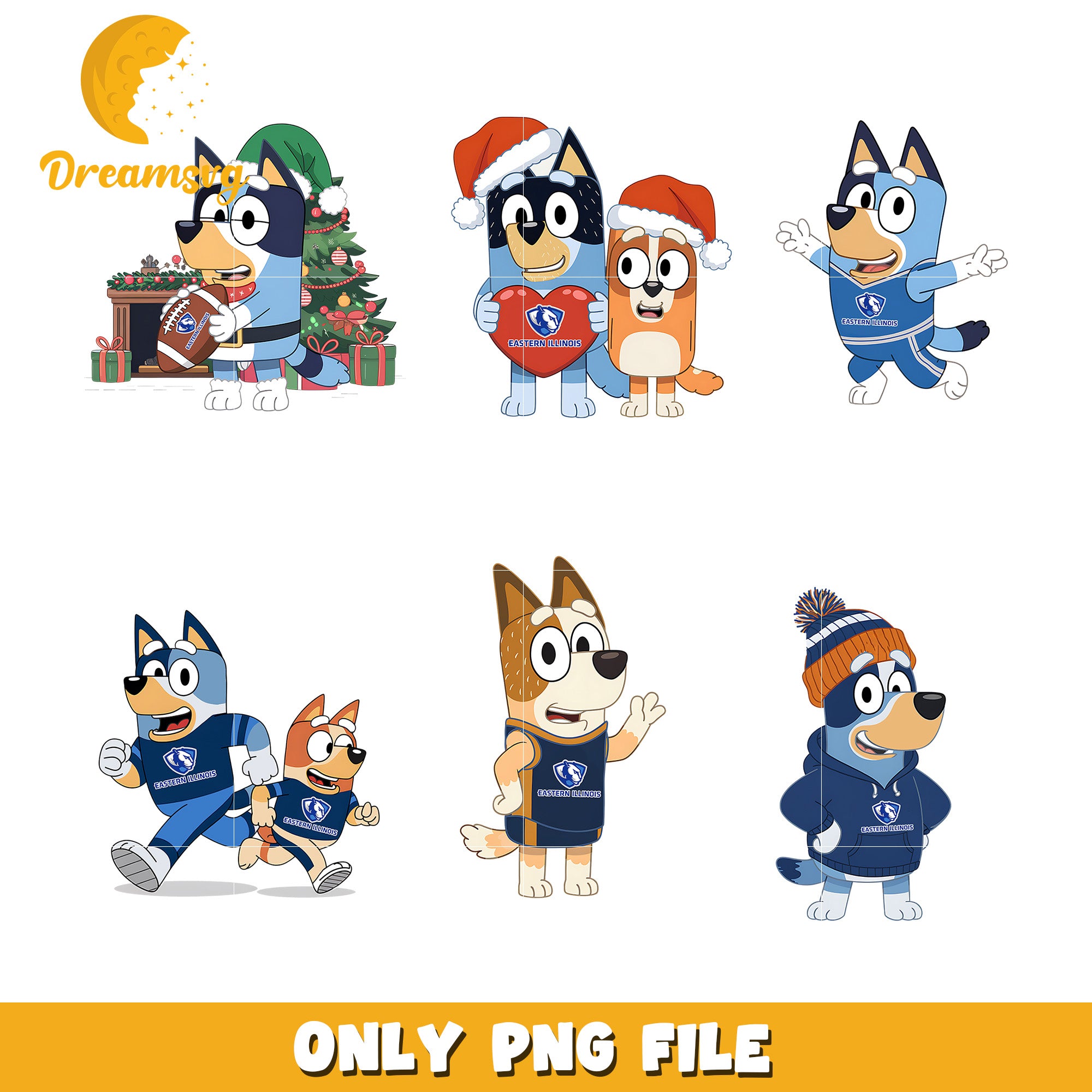 Bingo Bluey logo ncaa design bundle png, Eastern Illinois Panthers png