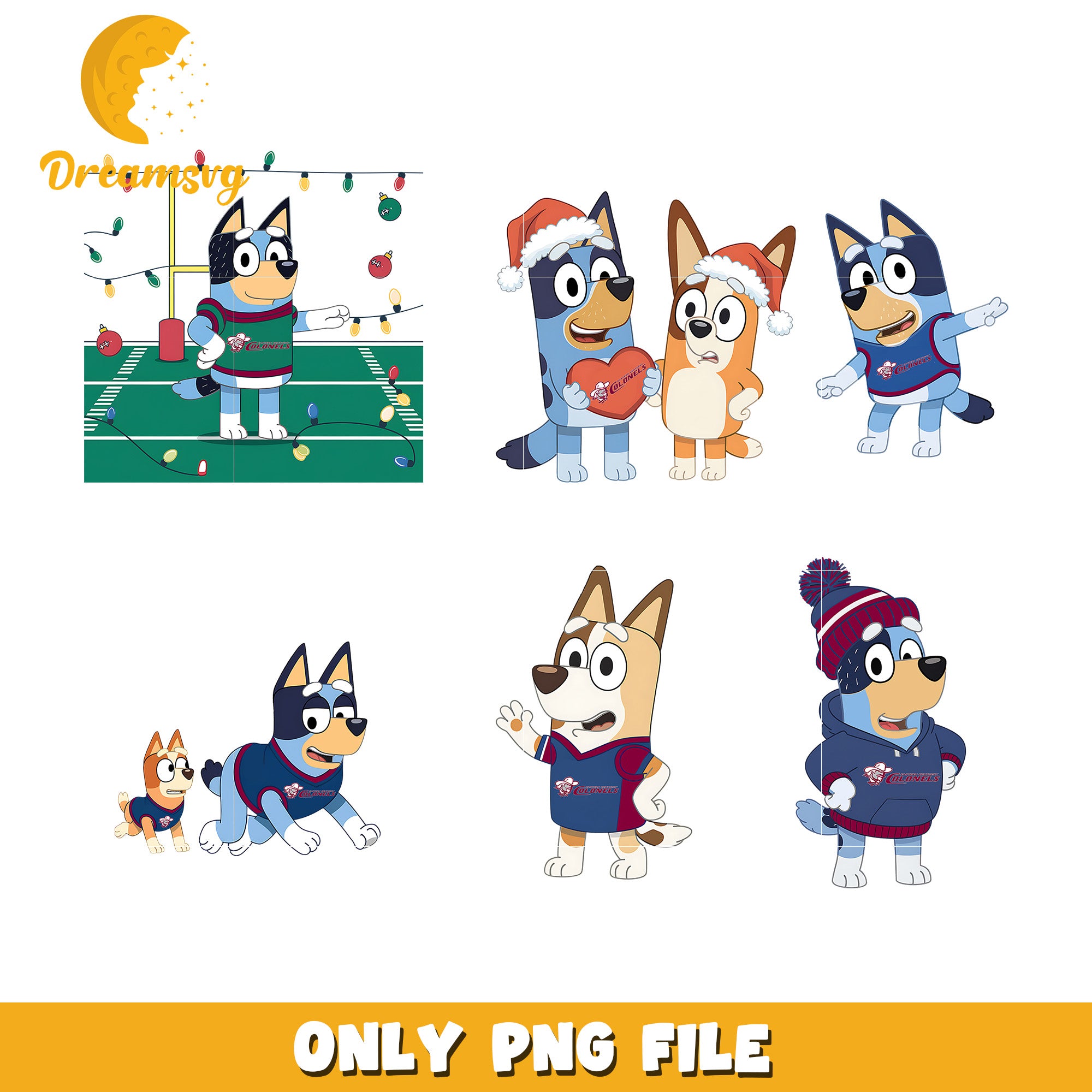 Bingo Bluey cartoon bundle png, Eastern Kentucky Colonels png