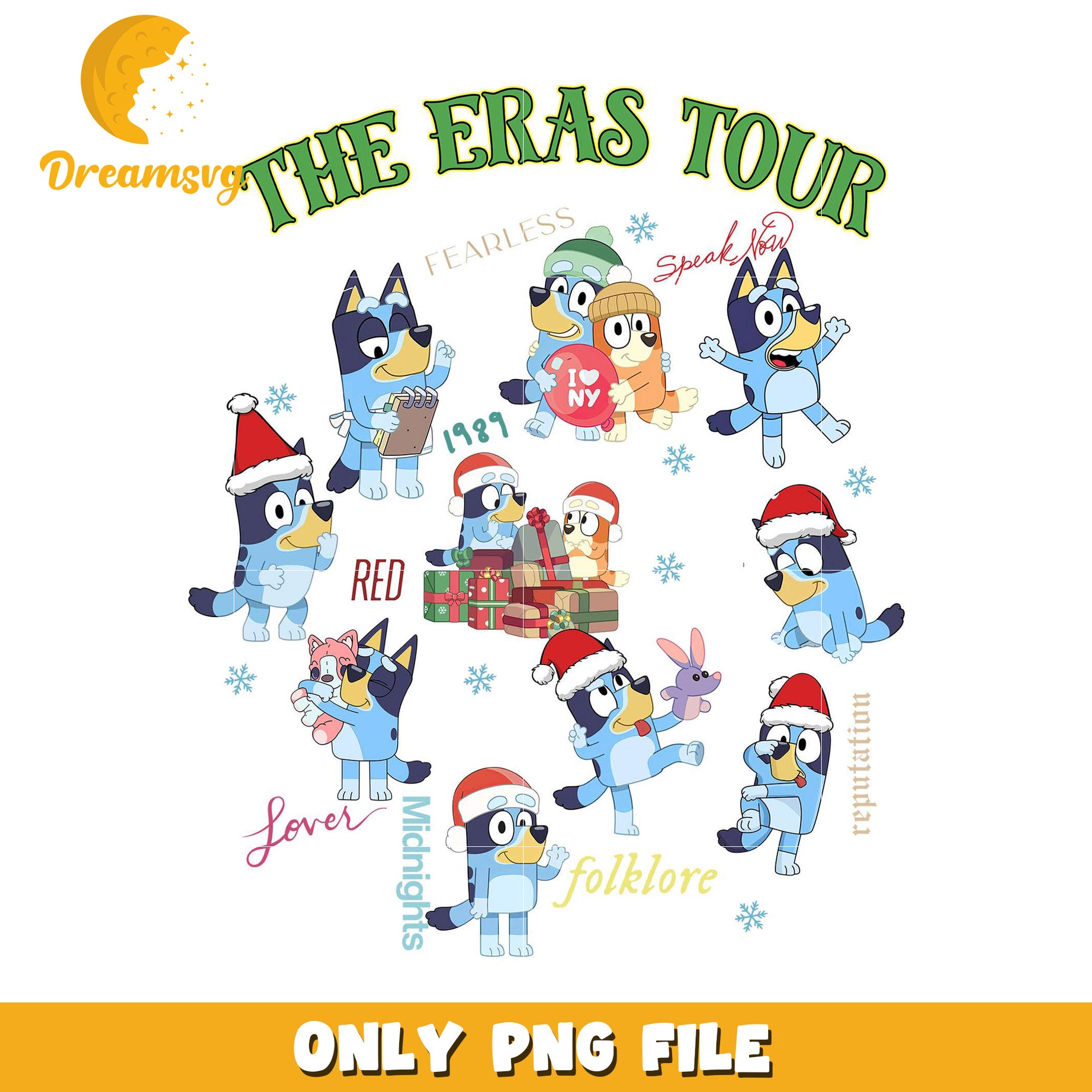 Bluey Eras Tour PNG Stickers