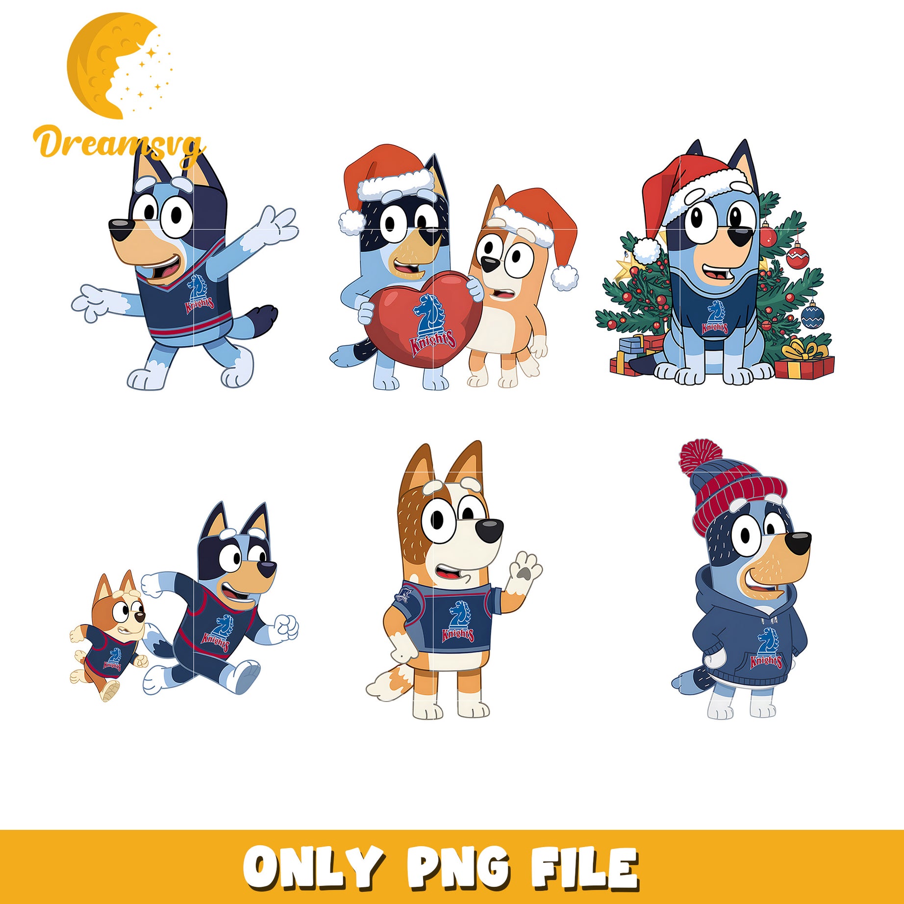 Bluey bingo christmas bundle png, Fairleigh Dickinson Knights png