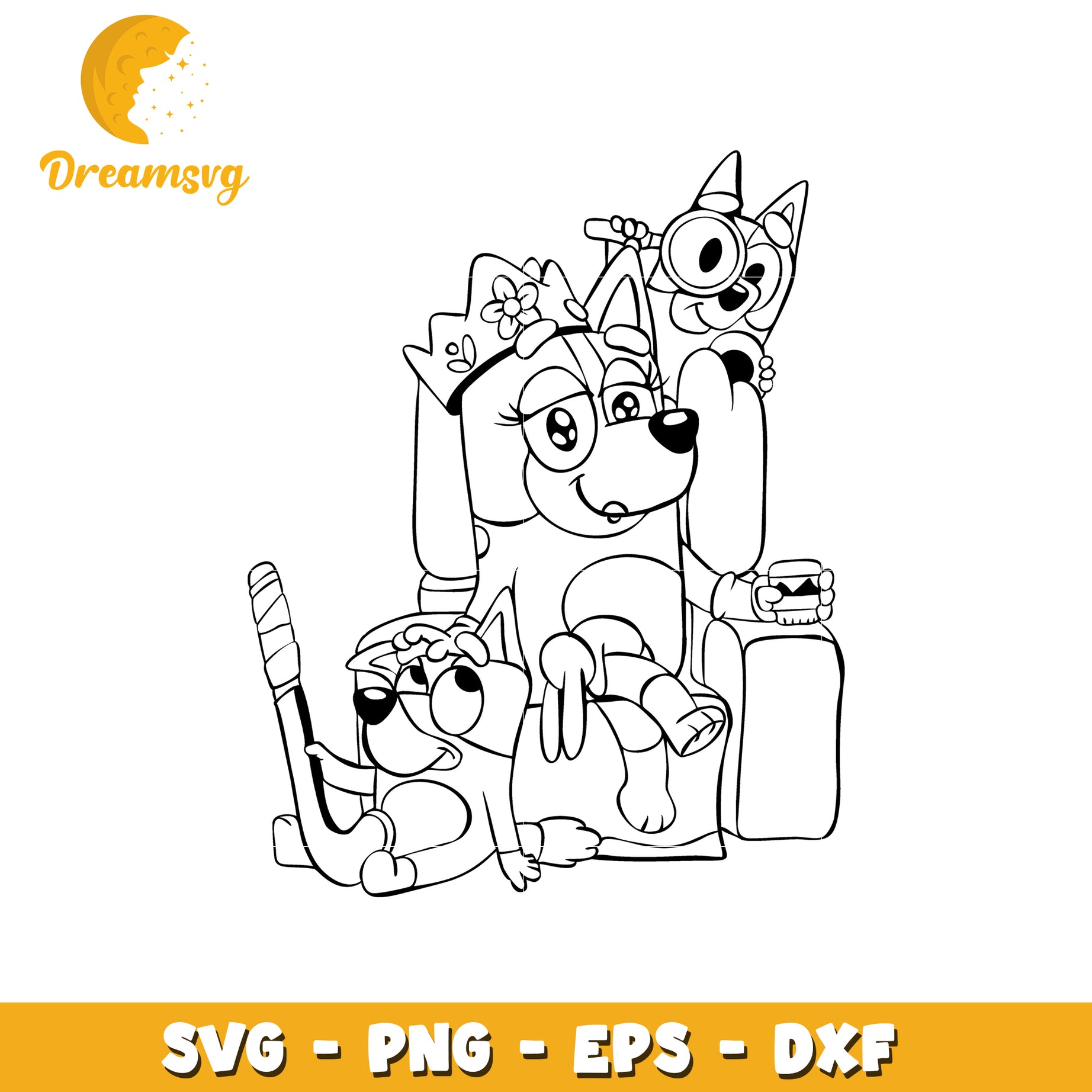 Bluey Family SVG PNG EPS DXF