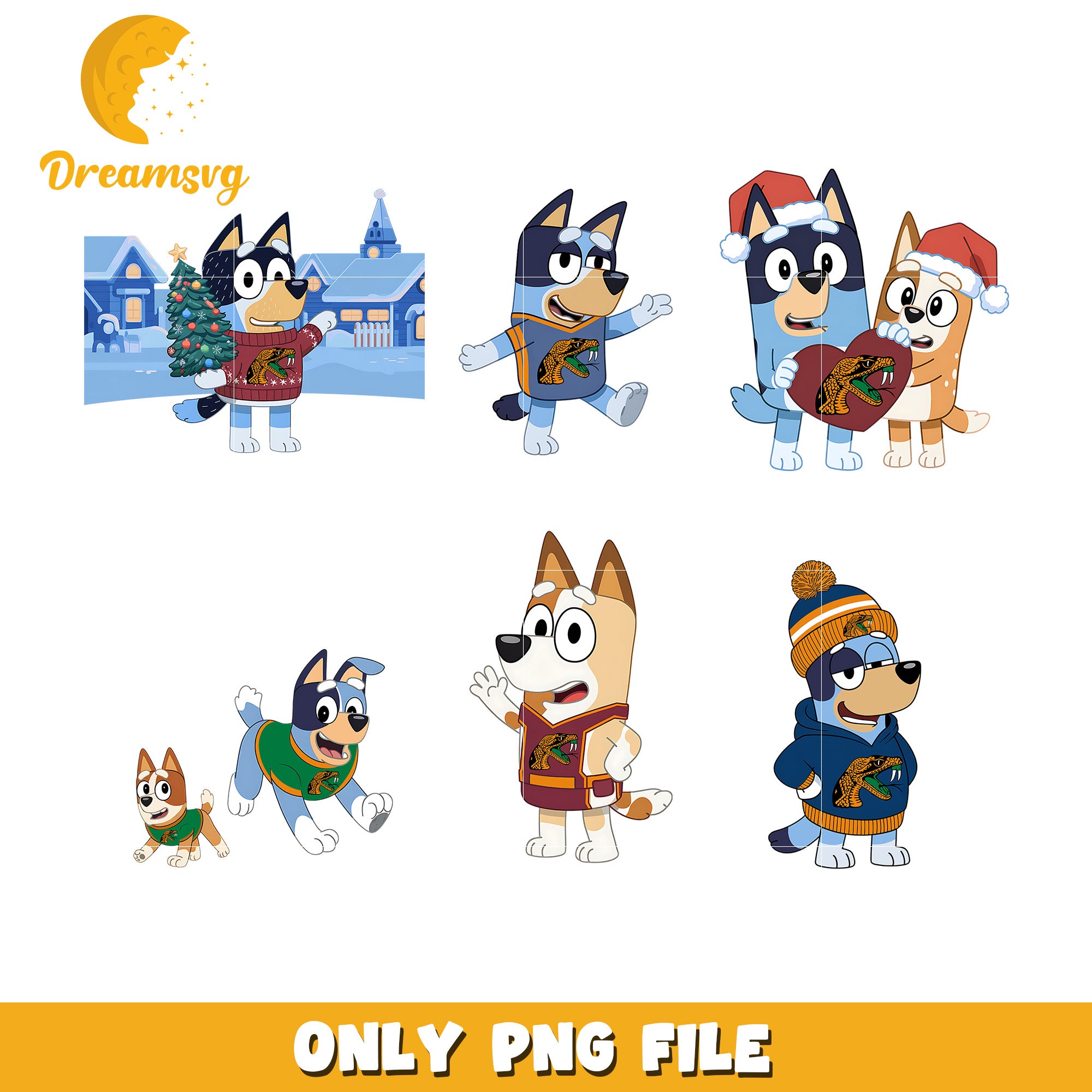 Bluey and bingo logo ncaa bundle png, Florida A&M Rattlers png