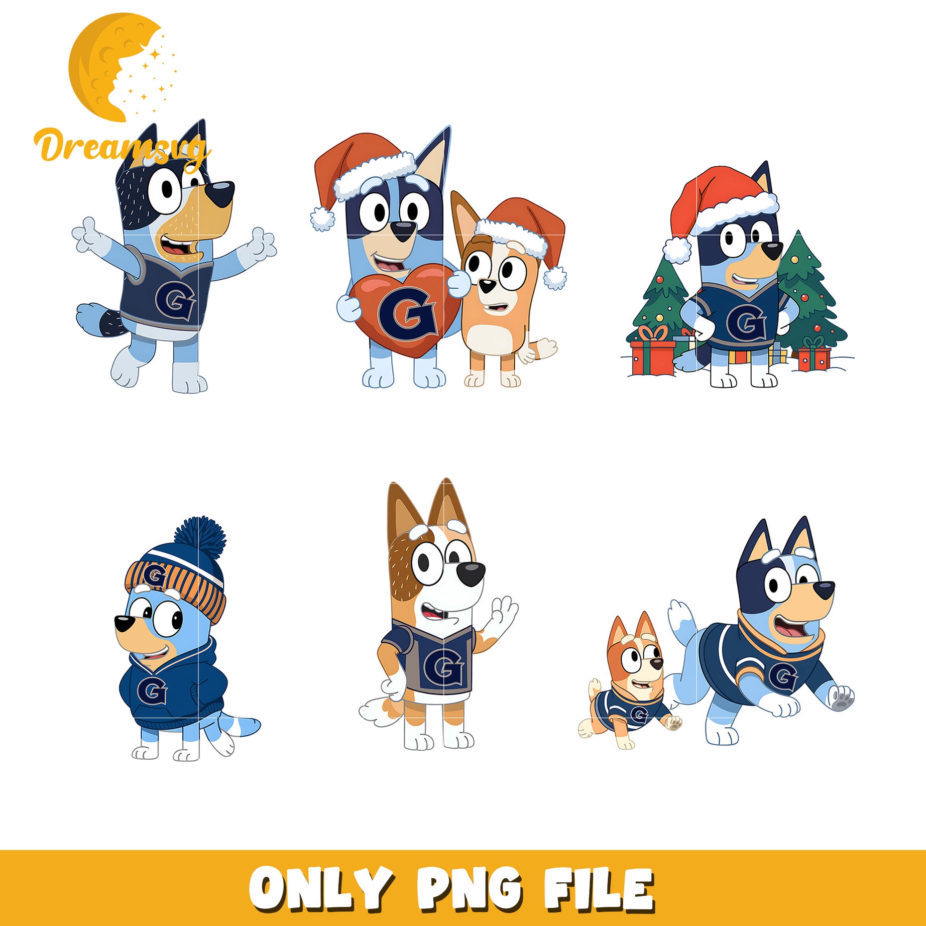 Bingo Bluey logo design bundle png, Georgetown Hoyas png