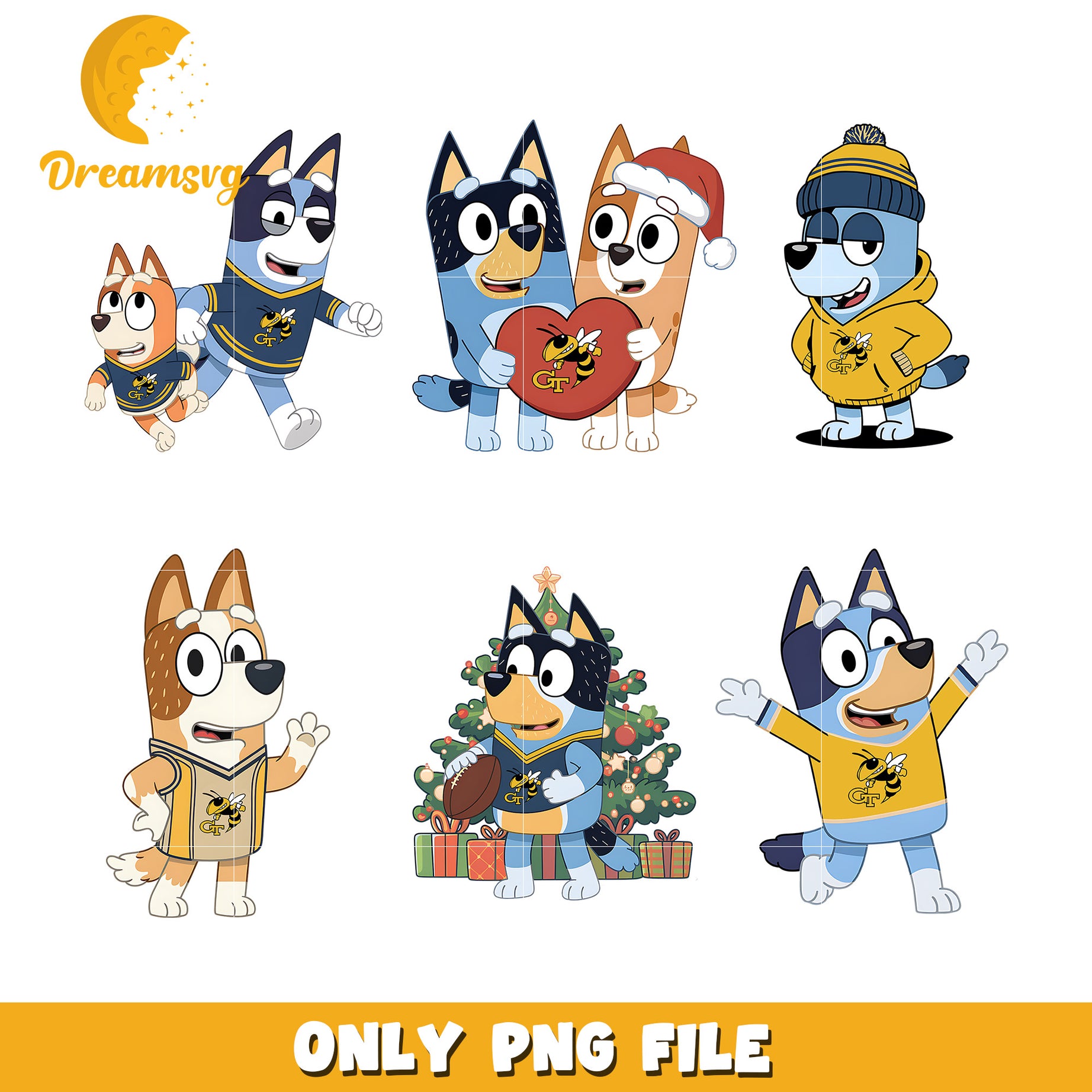Bingo Bluey bundle png, Georgia Tech Yellow Jackets png