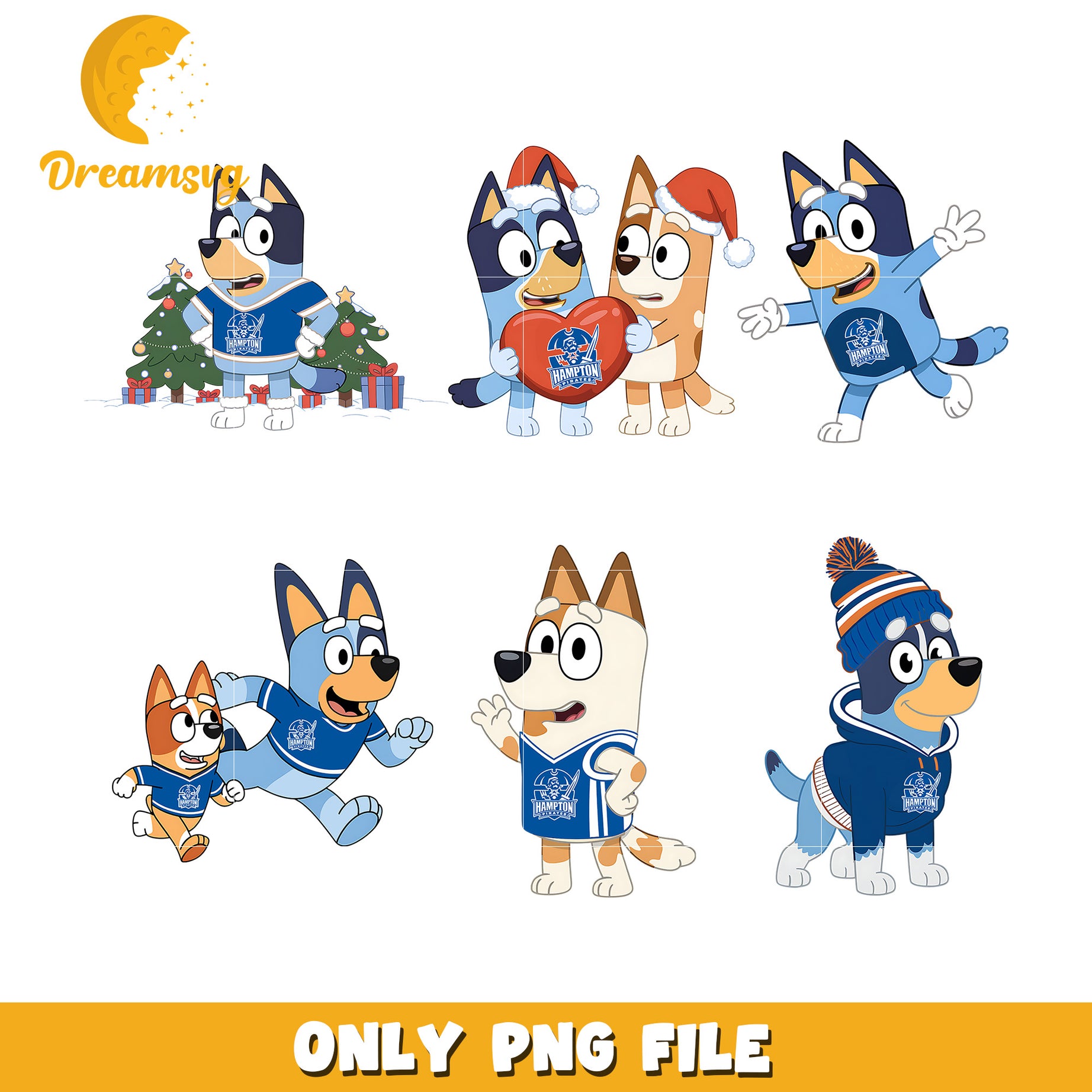 Bluey bingo characters bundle png, Hampton Pirates png
