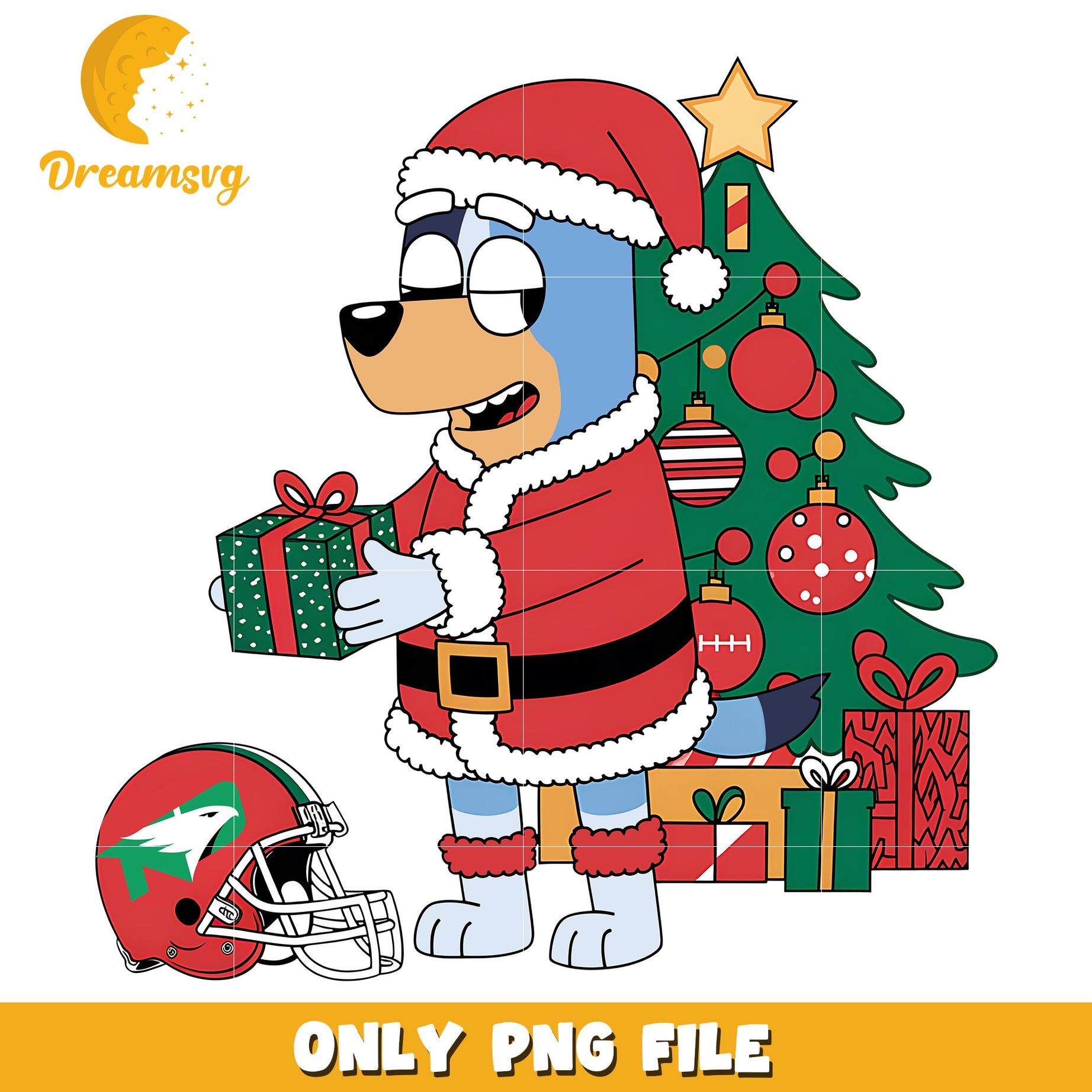 Bluey Hawks on christmas png, North Dakota Fighting Hawks png, ncaa png