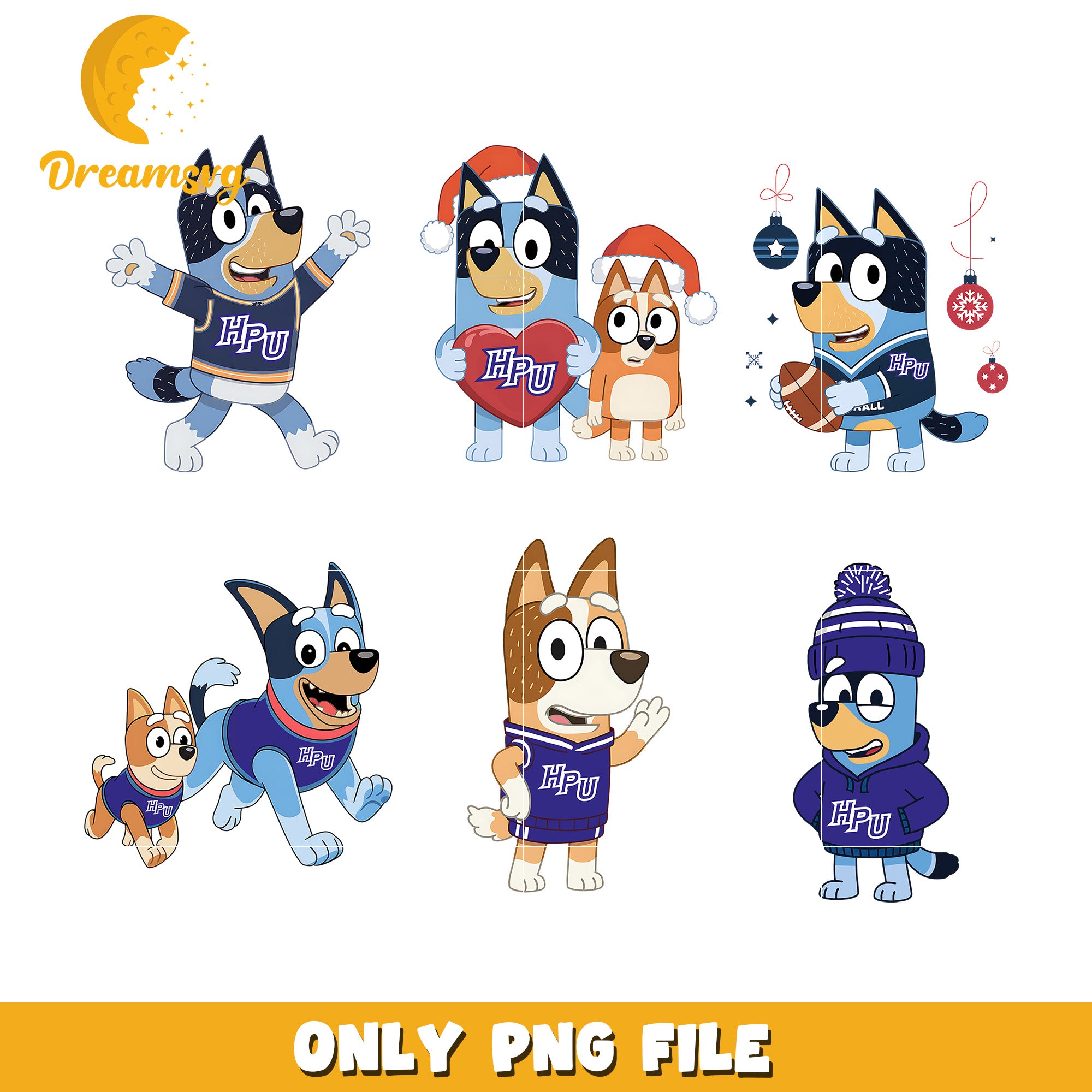 Bluey and bingo character bundle png, High Point Panthers png