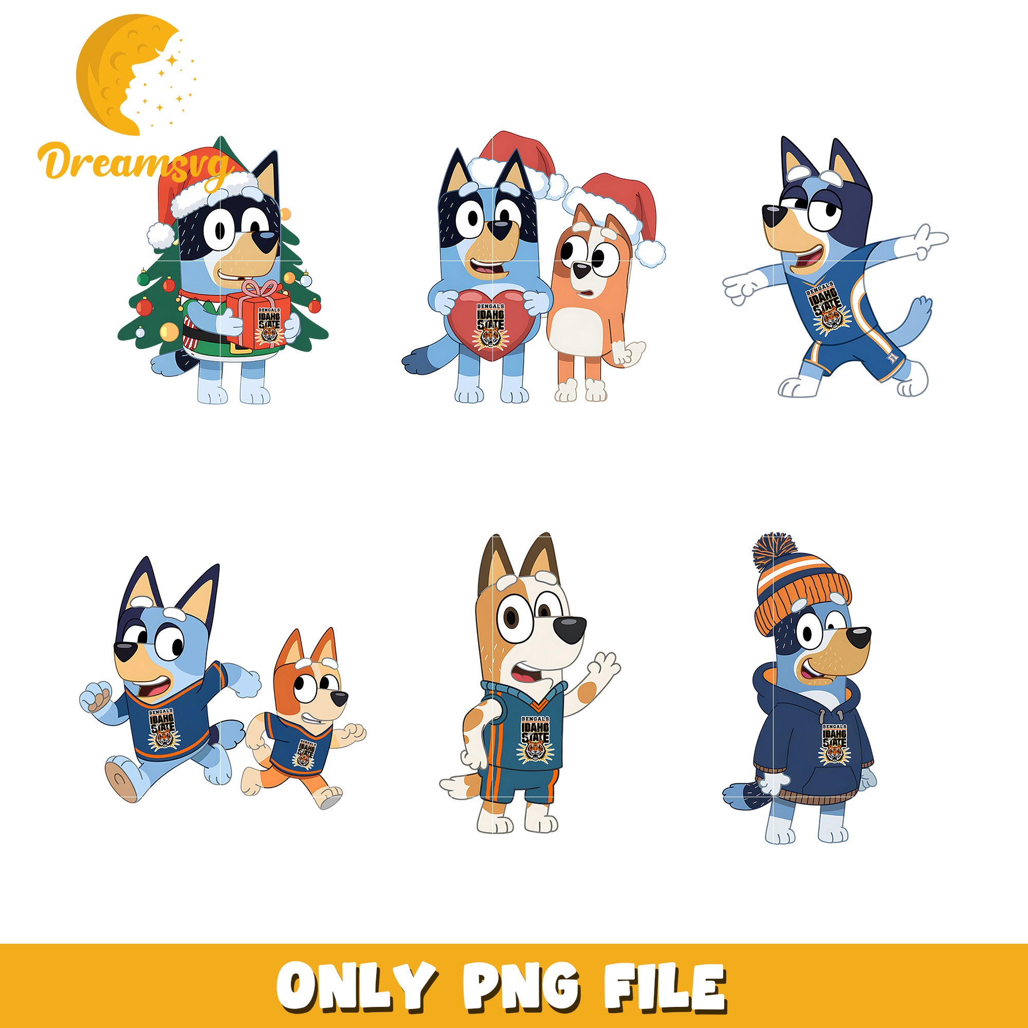 Bluey bingo logo sports bundle png, Idaho State Bengals png