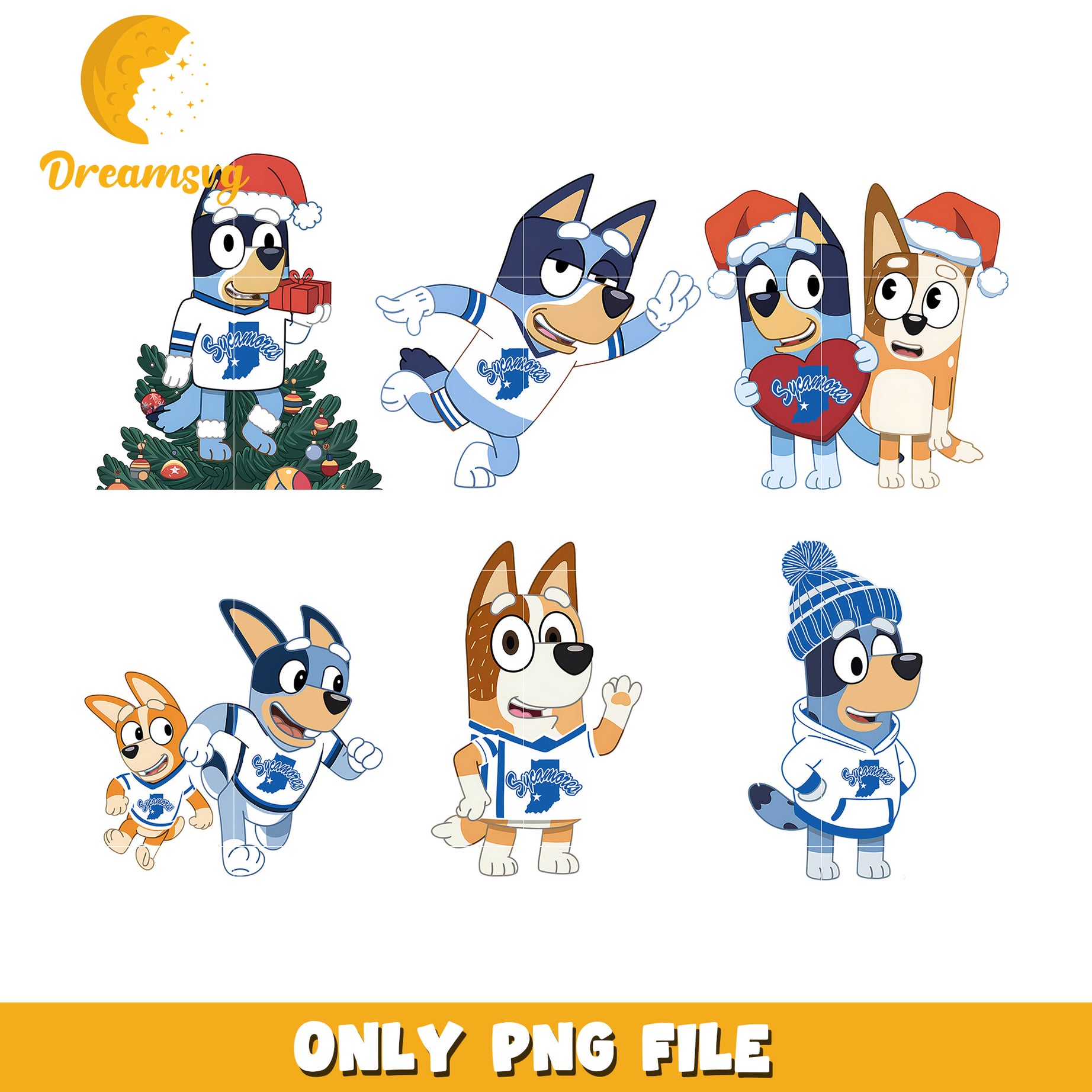 Bluey bingo bundle png, Indiana State Sycamores png, ncaa png