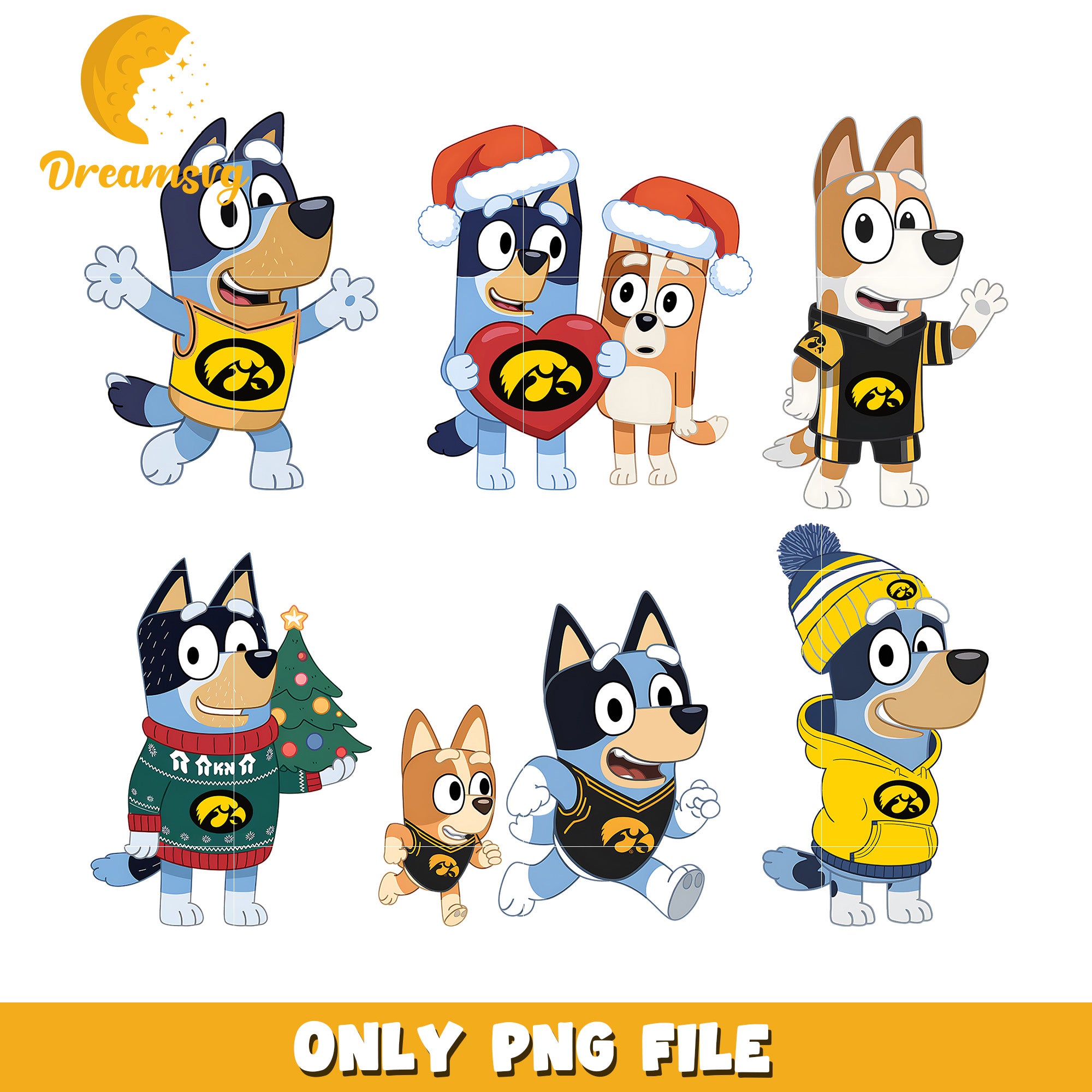 Bluey Bingo logo design bundle png, Iowa Hawkeyes png