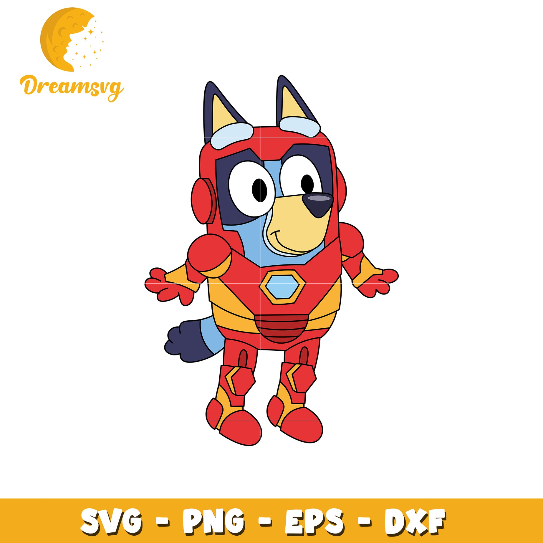 Bluey Iron Man SVG PNG EPS DXF
